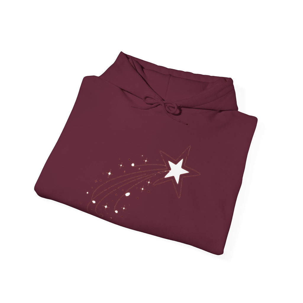 Matching Couple Sweatshirt - Shooting Star & North Star Matching Couple Hooded Sweatshirt Minimalist Art His Hers Valentine Gift - Design A