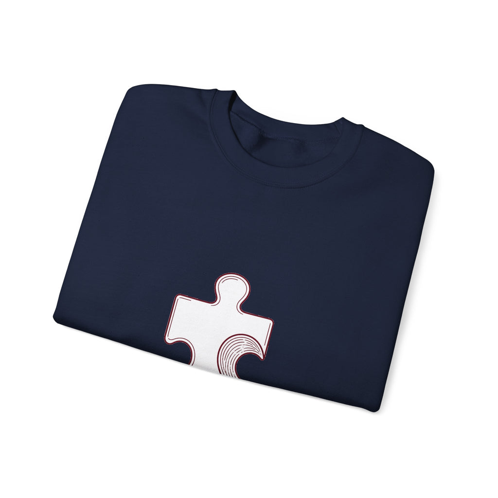 Matching Couple Sweatshirt - Puzzle Pieces Matching Couple Premium Fleece Sweatshirt Minimalist Art His Hers Christmas Gift - Design A