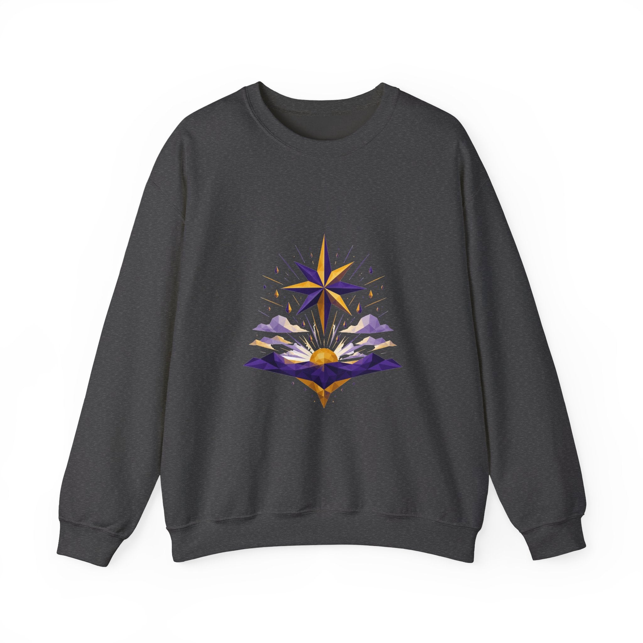 Matching Couple Sweatshirt - Evening & Morning Star Matching Couple Premium Fleece Sweatshirt Geometric Art His Hers Love Gift - Design B