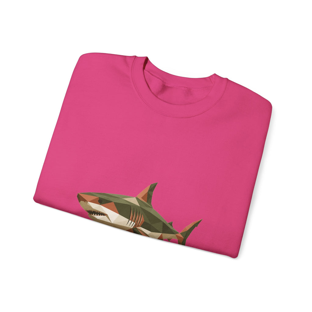 Matching Couple Sweatshirt - Shark & Dolphin Matching Couple Crewneck Sweatshirt Geometric Art His Hers Couple Gift - Design A