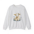 Matching Couple Sweatshirt - Lion & Lamb Matching Couple Premium Fleece Sweatshirt Vintage Art His Hers Honeymoon Gift - Design B