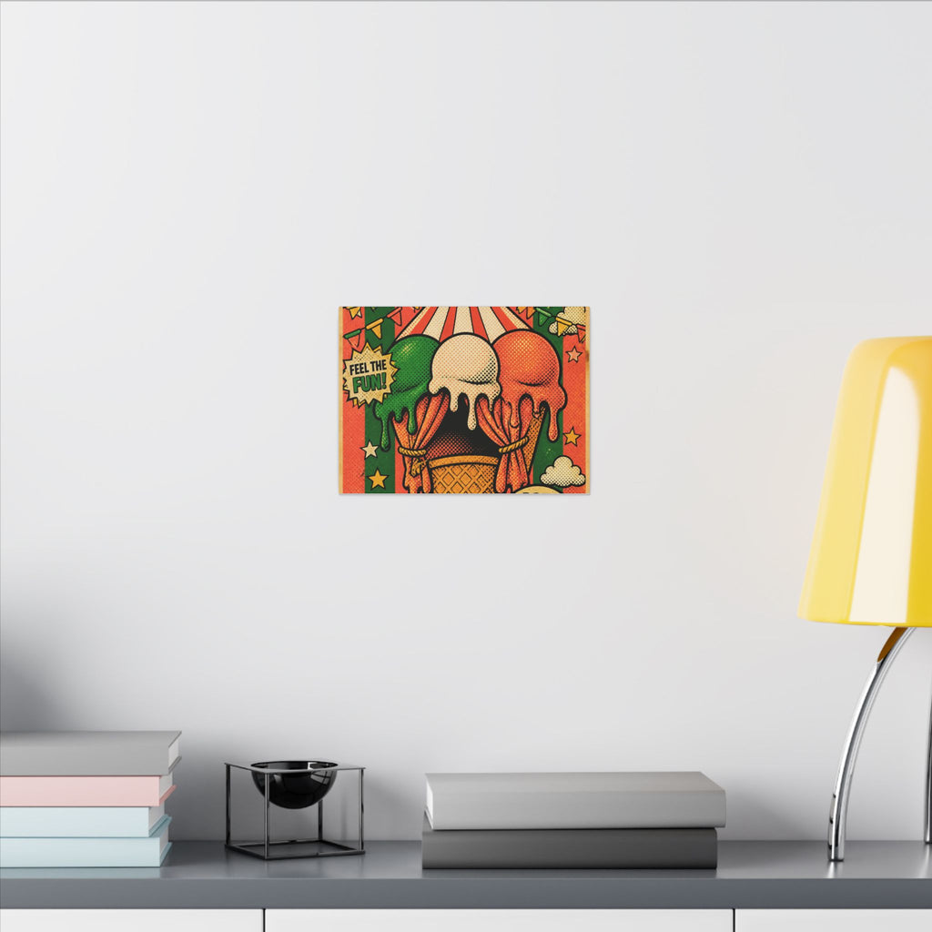 Ice Cream Cone Circus Tent Wall Art Canvas 24×36 Pop Art Restaurant Decor Maximalist Print