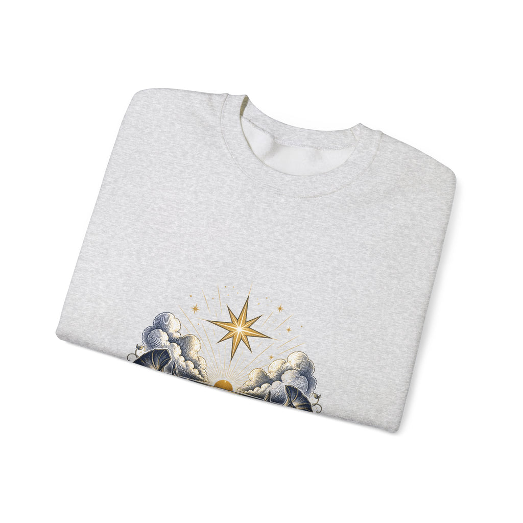 Matching Couple Sweatshirt - Evening & Morning Star Matching Couple Crewneck Sweatshirt Vintage Art His Hers Wedding Gift - Design B