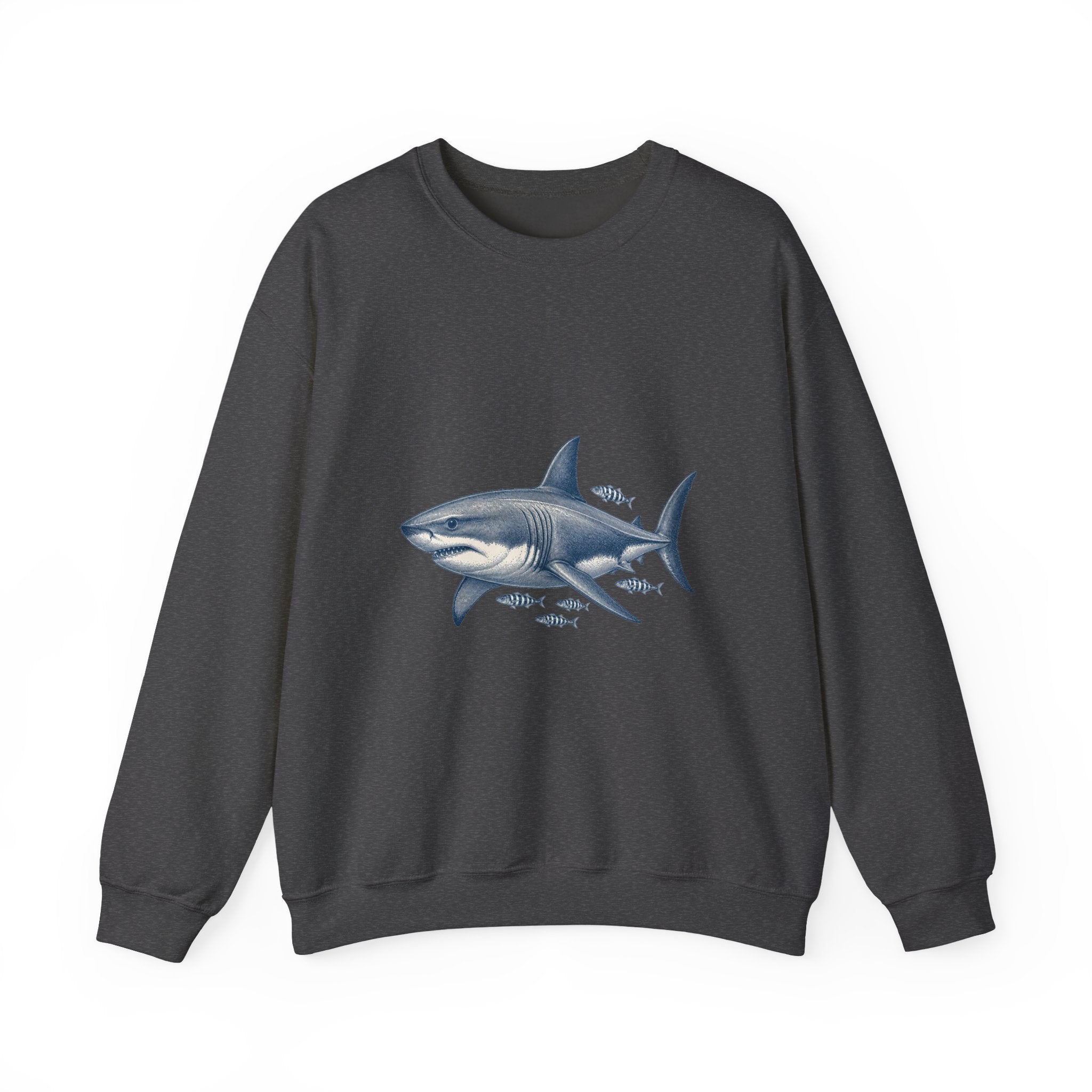 Matching Couple Sweatshirt - Shark & Dolphin Matching Couple Premium Fleece Sweatshirt Vintage Art His Hers Honeymoon Gift - Design A