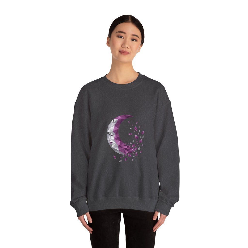 Matching Couple Sweatshirt - Waxing & Waning Moon Matching Couple Premium Fleece Sweatshirt Geometric Art His Hers Love Gift - Design B