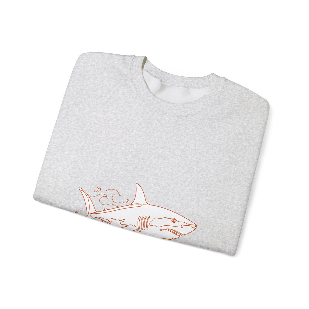 Matching Couple Sweatshirt - Shark & Dolphin Matching Couple Crewneck Sweatshirt Minimalist Art His Hers Valentine Gift - Design A
