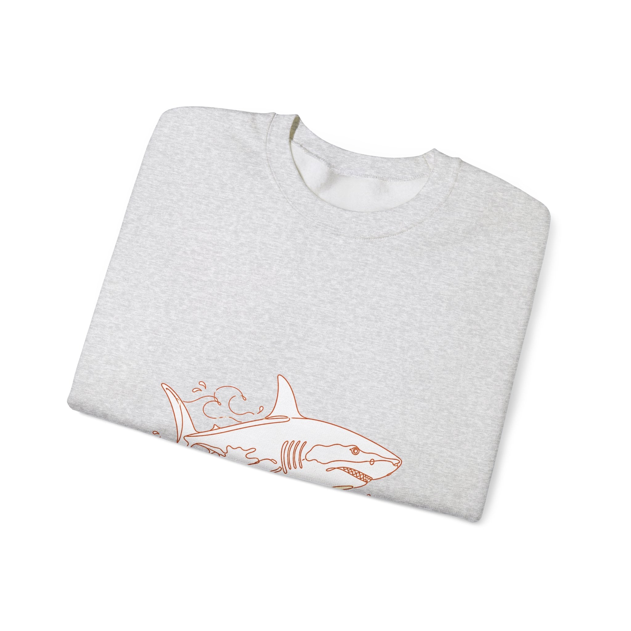 Matching Couple Sweatshirt - Shark & Dolphin Matching Couple Crewneck Sweatshirt Minimalist Art His Hers Valentine Gift - Design A