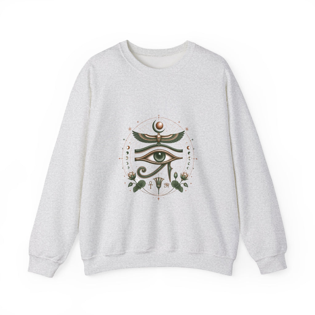 Matching Couple Sweatshirt - Eye of Ra & Horus Matching Couple Premium Fleece Sweatshirt Vintage Art His Hers Honeymoon Gift - Design B