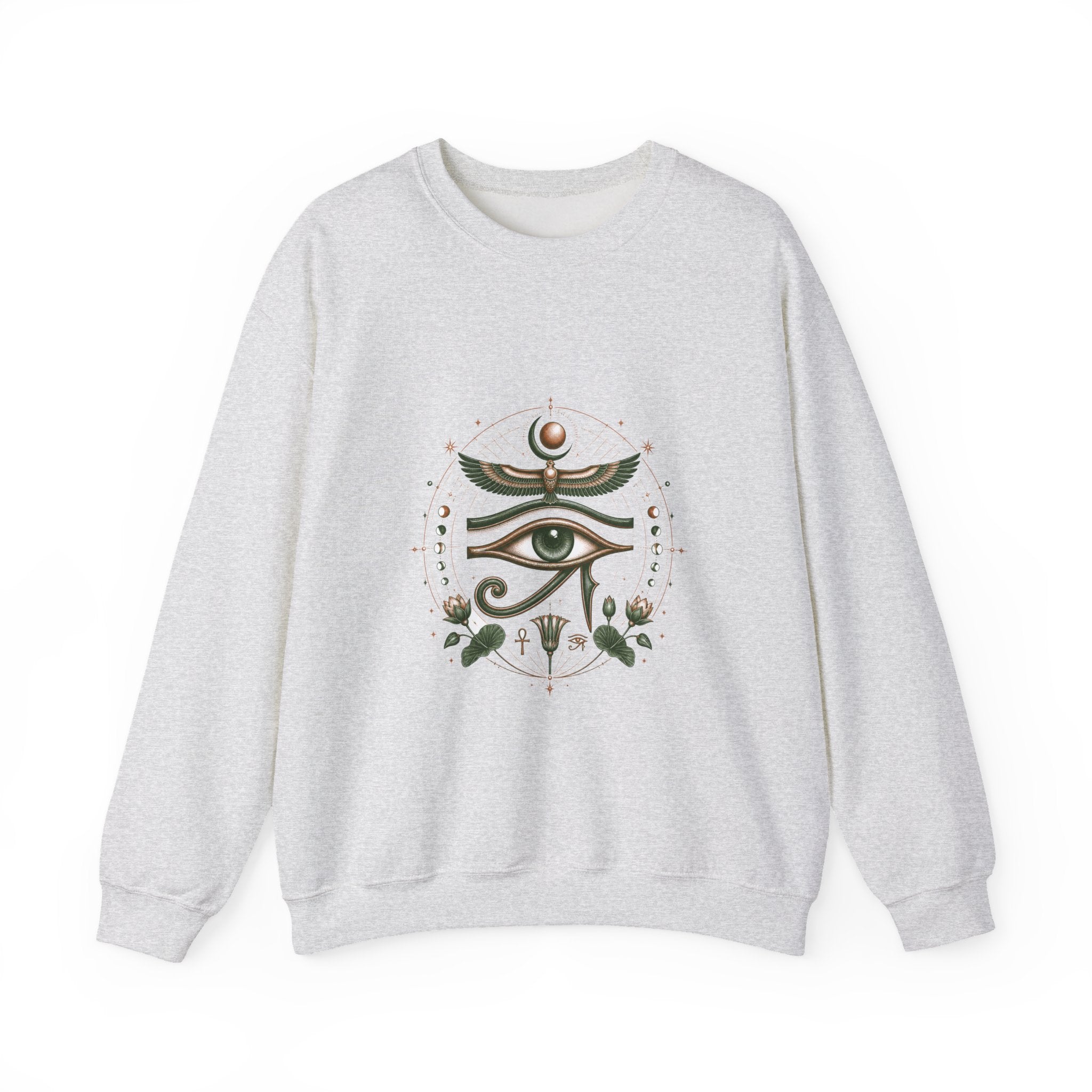 Matching Couple Sweatshirt - Eye of Ra & Horus Matching Couple Premium Fleece Sweatshirt Vintage Art His Hers Honeymoon Gift - Design B