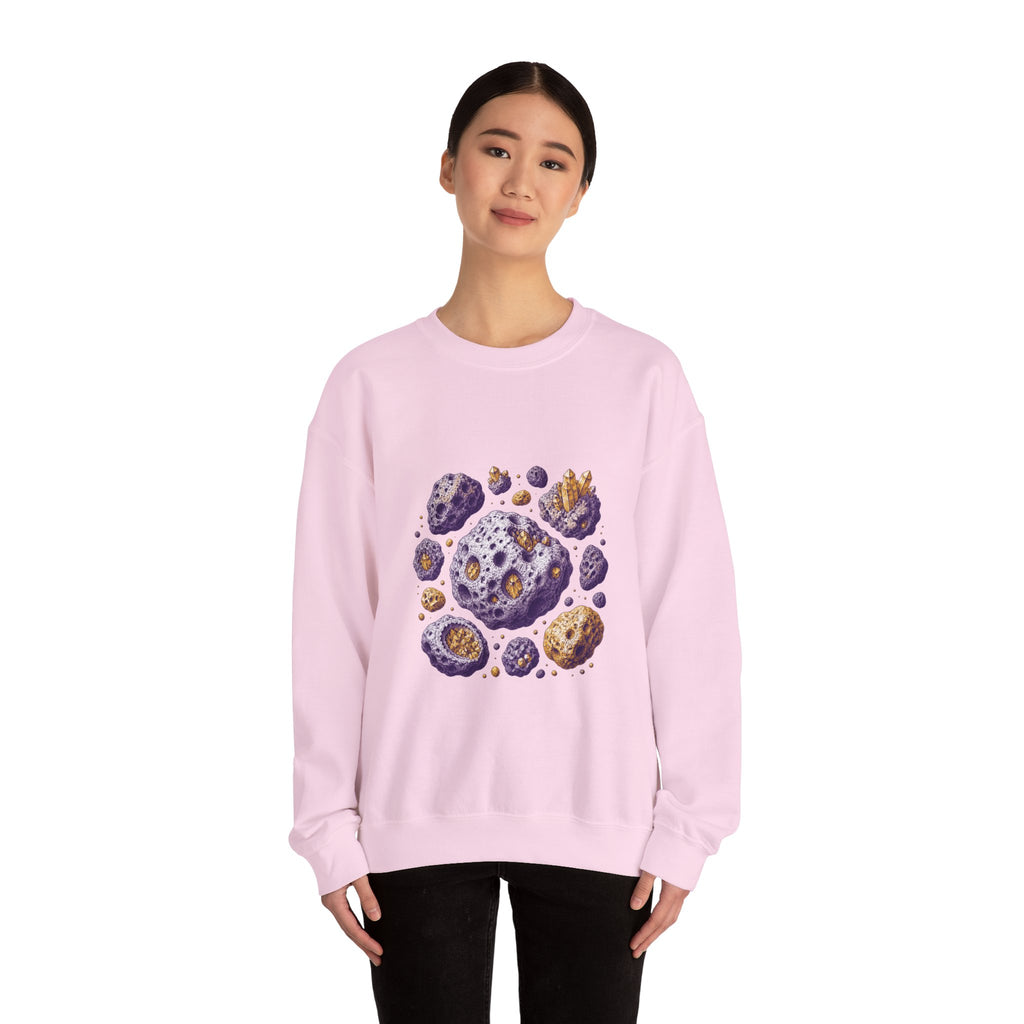 Matching Couple Sweatshirt - Comet & Asteroid Matching Couple Crewneck Sweatshirt Vintage Art His Hers Wedding Gift - Design B