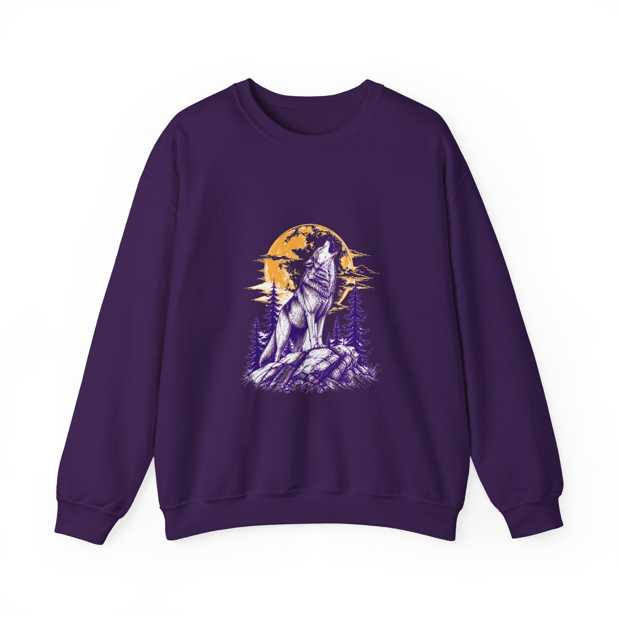 Matching Couple Sweatshirt - Wolf & Dove Matching Couple Crewneck Sweatshirt Hand-Drawn Art His Hers Best Friend Gift - Design A