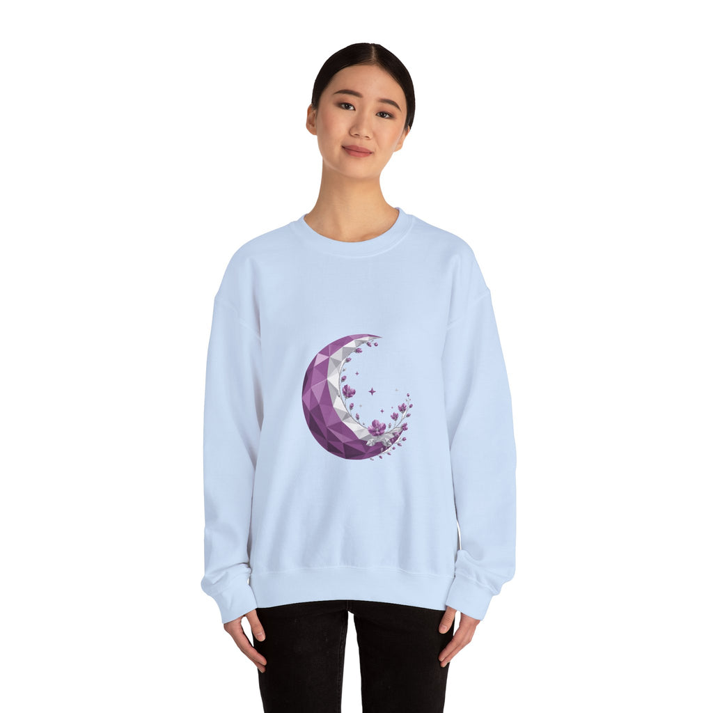 Matching Couple Sweatshirt - Waxing & Waning Moon Matching Couple Premium Fleece Sweatshirt Geometric Art His Hers Love Gift - Design A