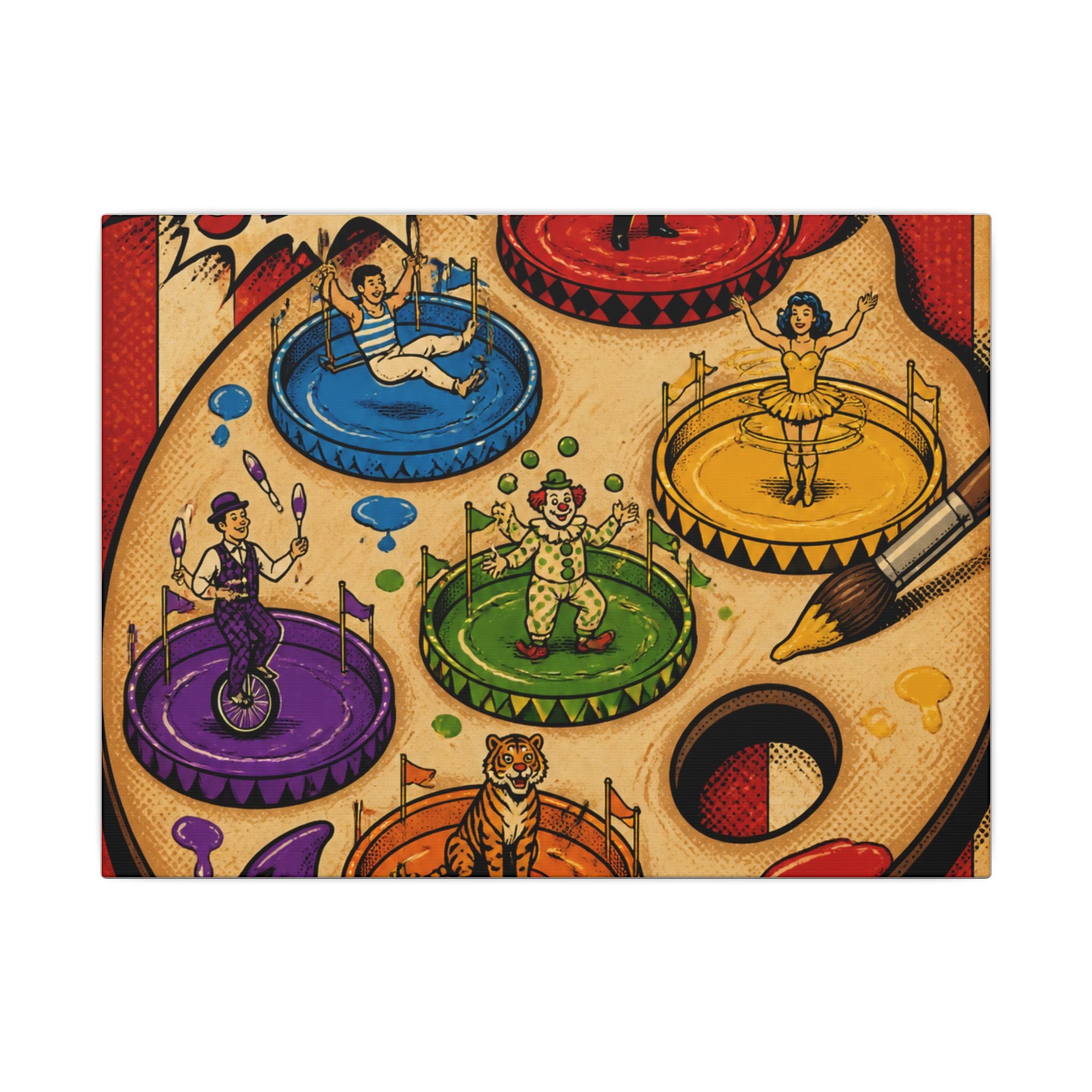 Paint Palette Stage Wall Art Canvas 24×36 Pop Art Restaurant Decor Maximalist Print