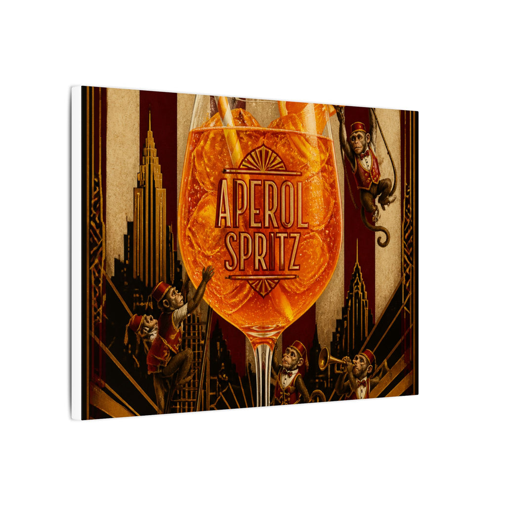 Aperol Spritz Monkeys Wall Art Canvas 24×36 Art Deco Bar Area Decor Maximalist Print