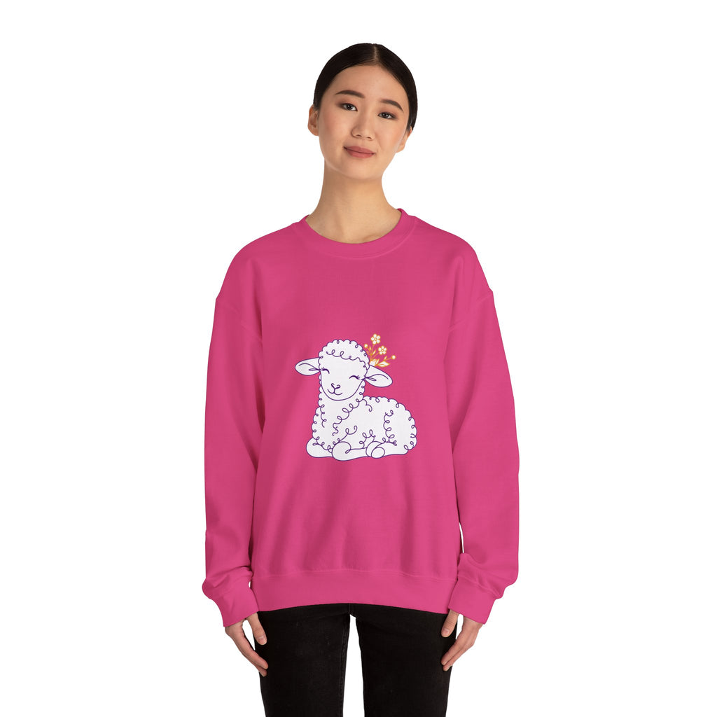Matching Couple Sweatshirt - Lion & Lamb Matching Couple Comfort Colors Crew Minimalist Art His Hers Christmas Gift - Design B