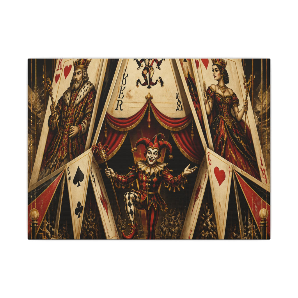 Playing Cards Tent Wall Art Canvas 24×36 Art Deco Bar Area Decor Maximalist Print