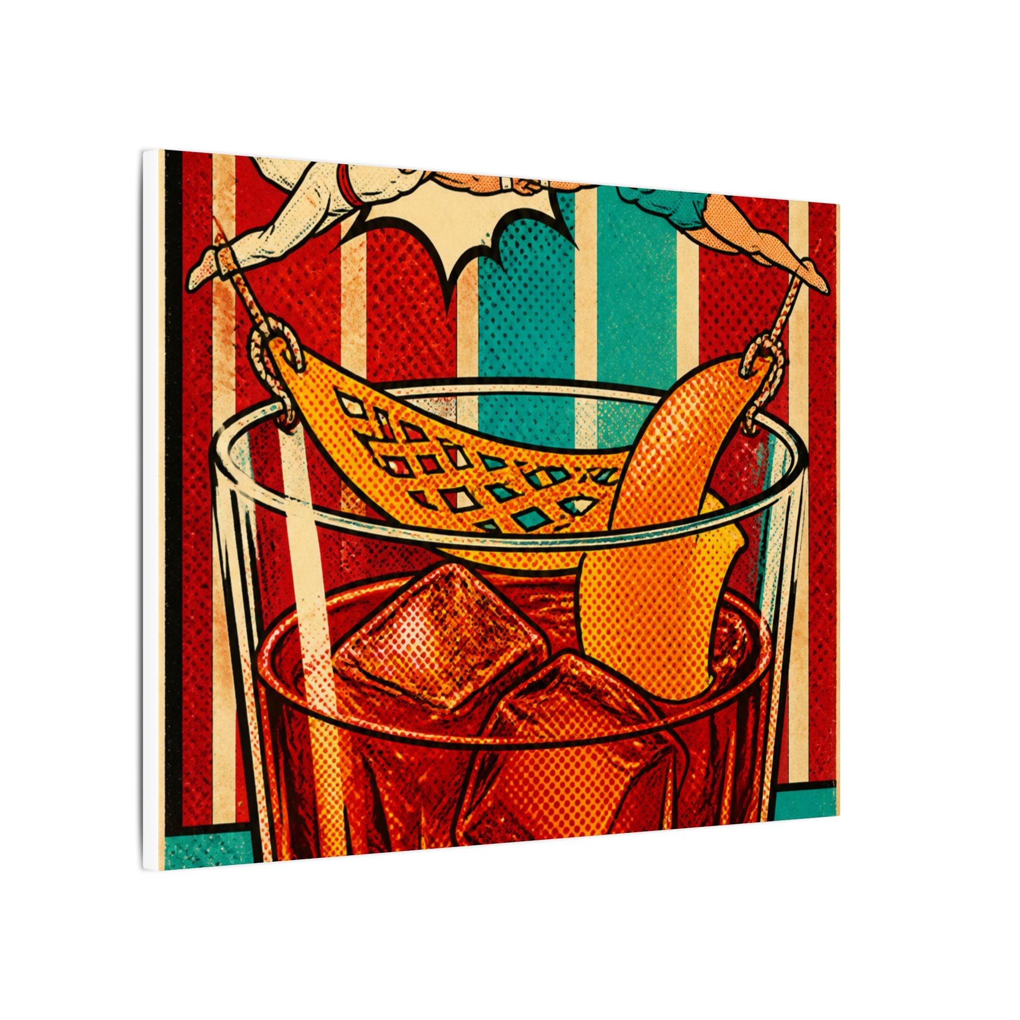 Negroni Trapeze Act Wall Art Canvas 24×36 Pop Art Restaurant Decor Maximalist Print