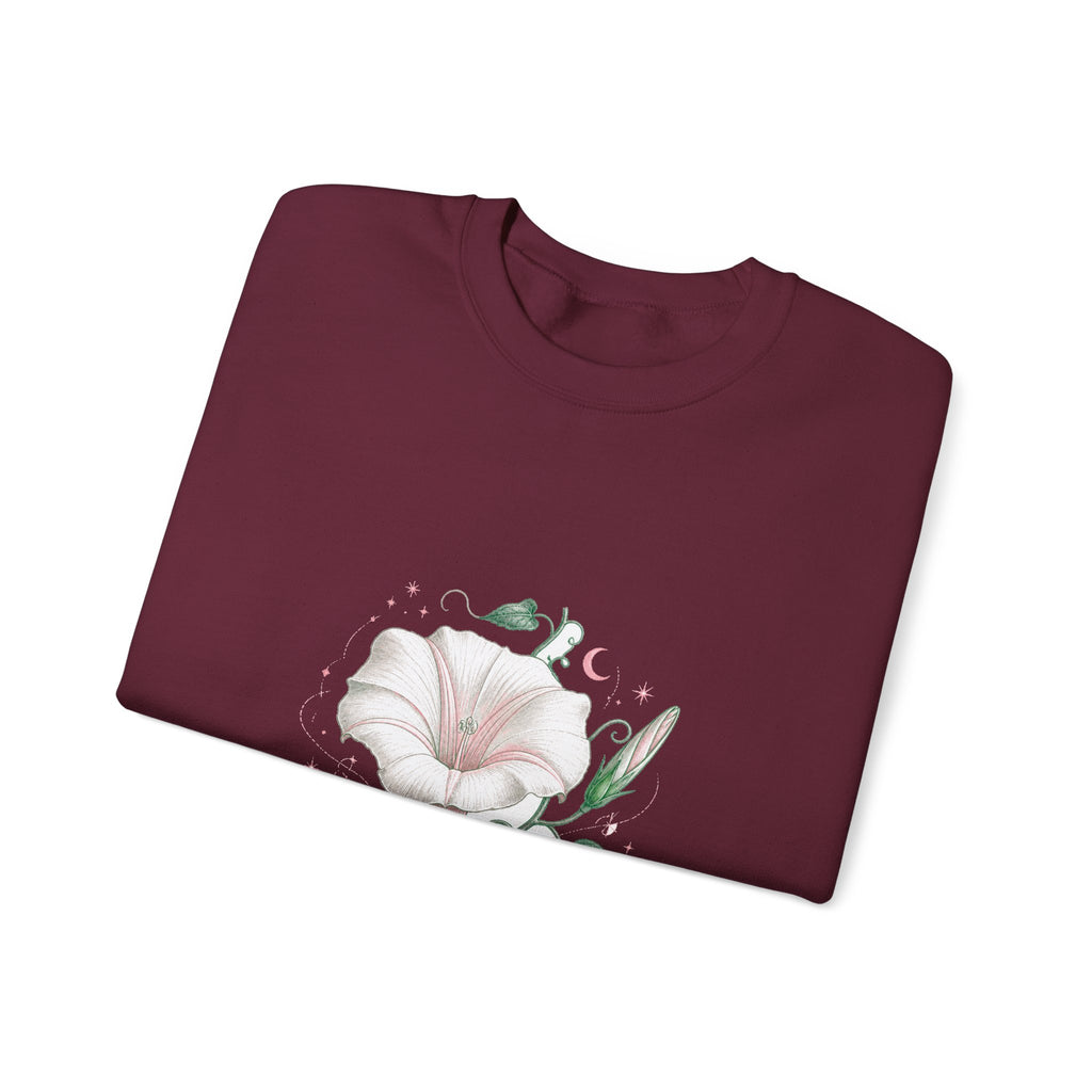 Matching Couple Sweatshirt - Sunflower & Moonflower Matching Couple Crewneck Sweatshirt Vintage Art His Hers Wedding Gift - Design B