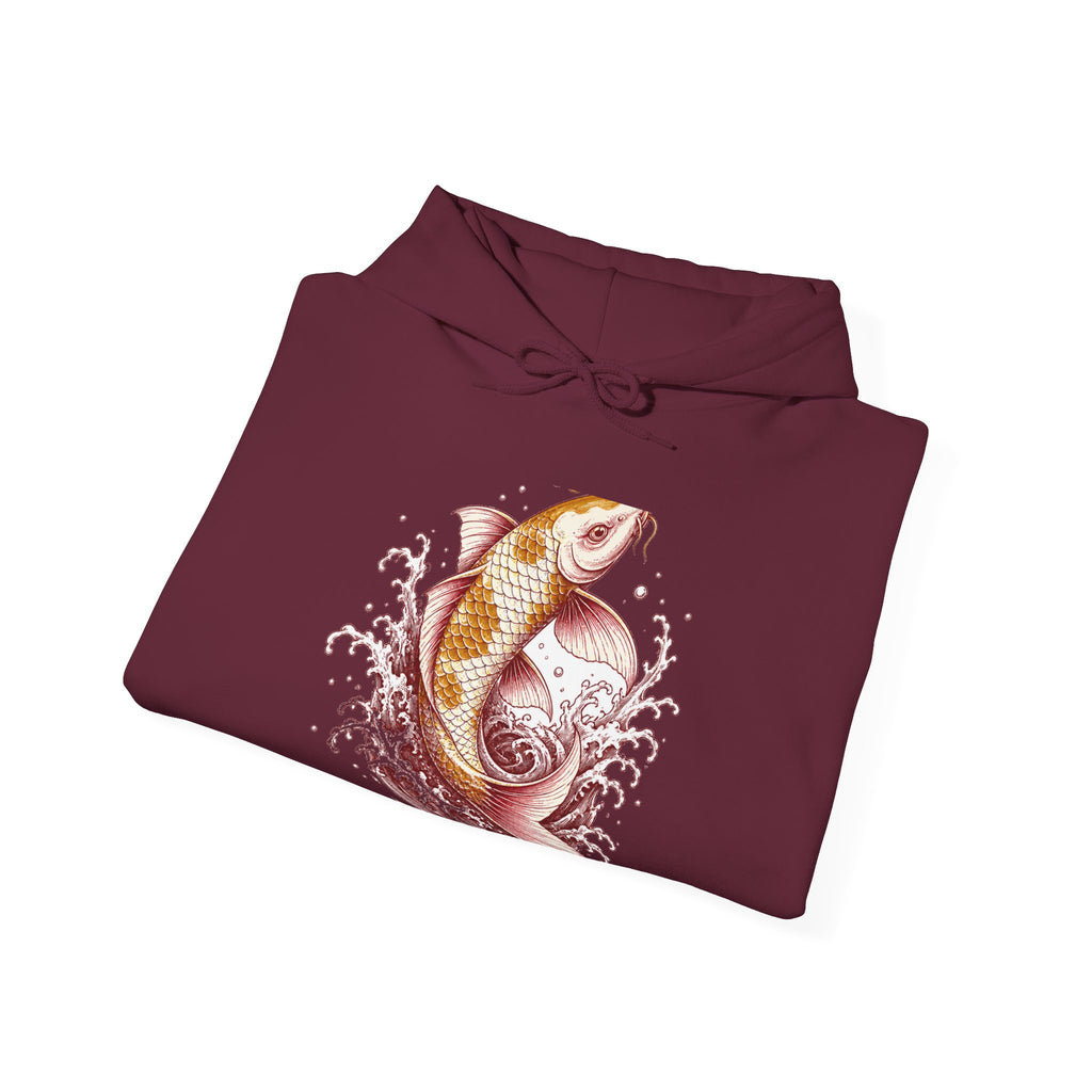 Matching Couple Sweatshirt - Koi Fish Yin Yang Matching Couple Hooded Sweatshirt Hand-Drawn Art His Hers Best Friend Gift - Design A