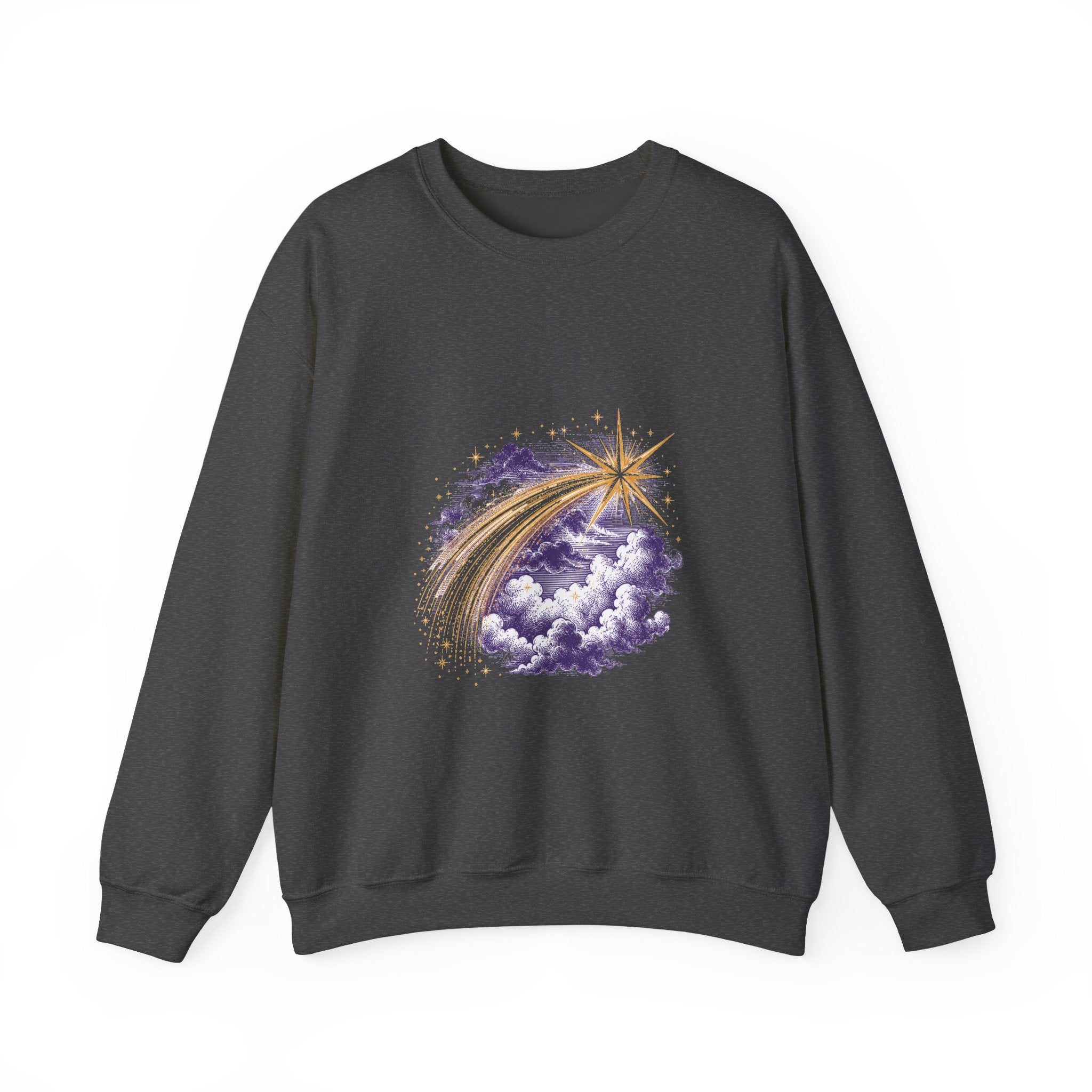 Matching Couple Sweatshirt - Shooting Star & North Star Matching Couple Comfort Colors Crew Vintage Art His Hers Honeymoon Gift - Design A