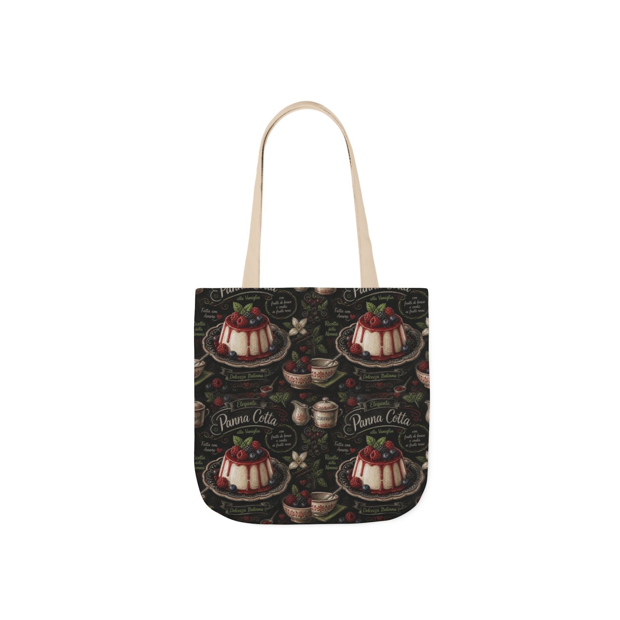 Panna Cotta Canvas Tote Bag Mediterranean Kitchen Chalk Art Design Italian Cottagecore Gift