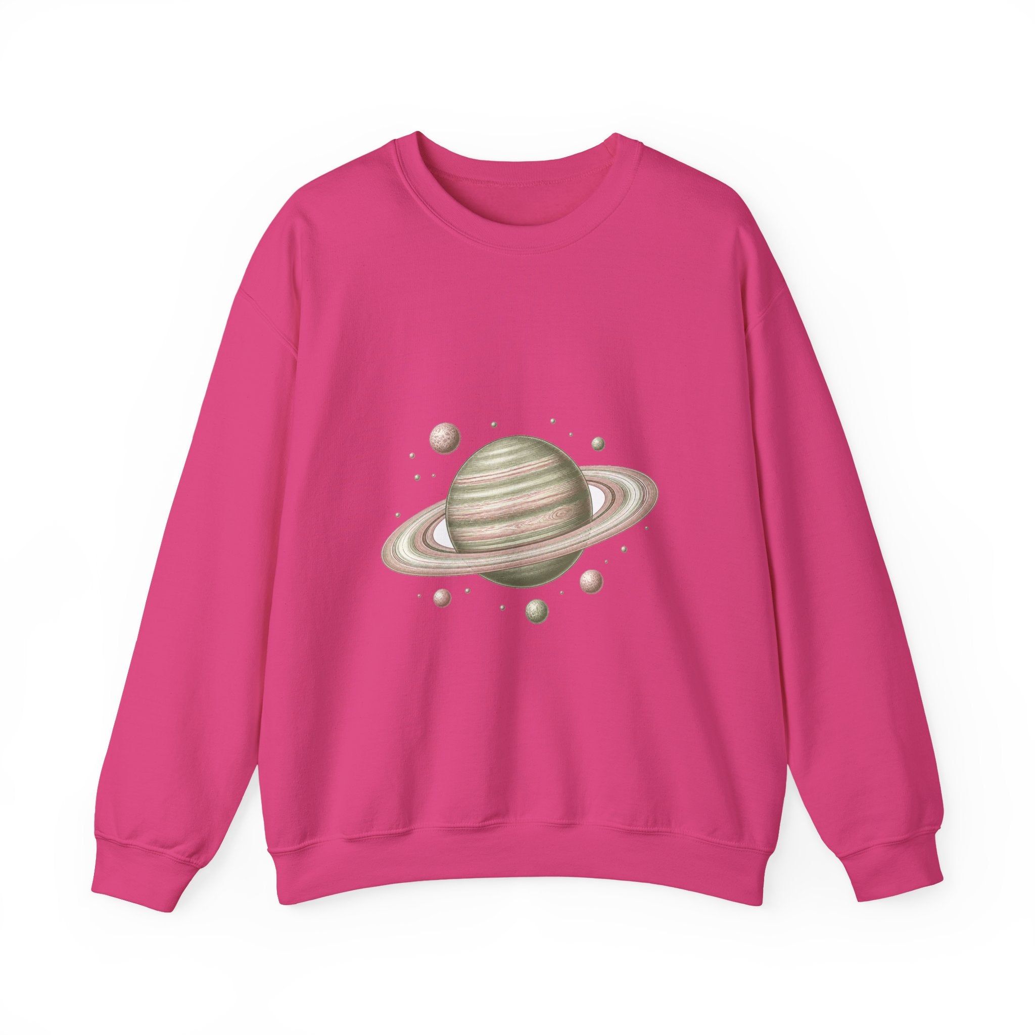 Matching Couple Sweatshirt - Saturn & Jupiter Matching Couple Premium Fleece Sweatshirt Vintage Art His Hers Honeymoon Gift - Design A
