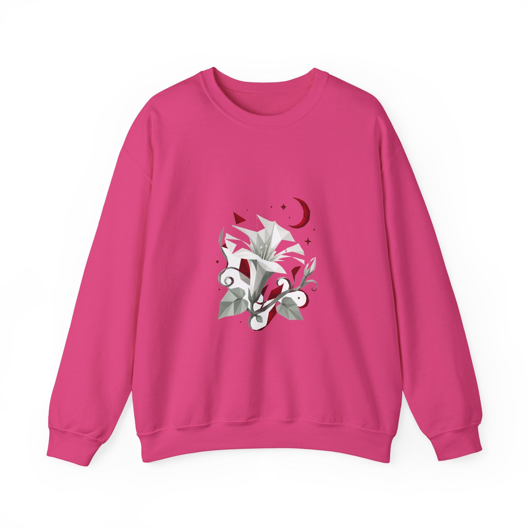 Matching Couple Sweatshirt - Sunflower & Moonflower Matching Couple Comfort Colors Crew Geometric Art His Hers Love Gift - Design B