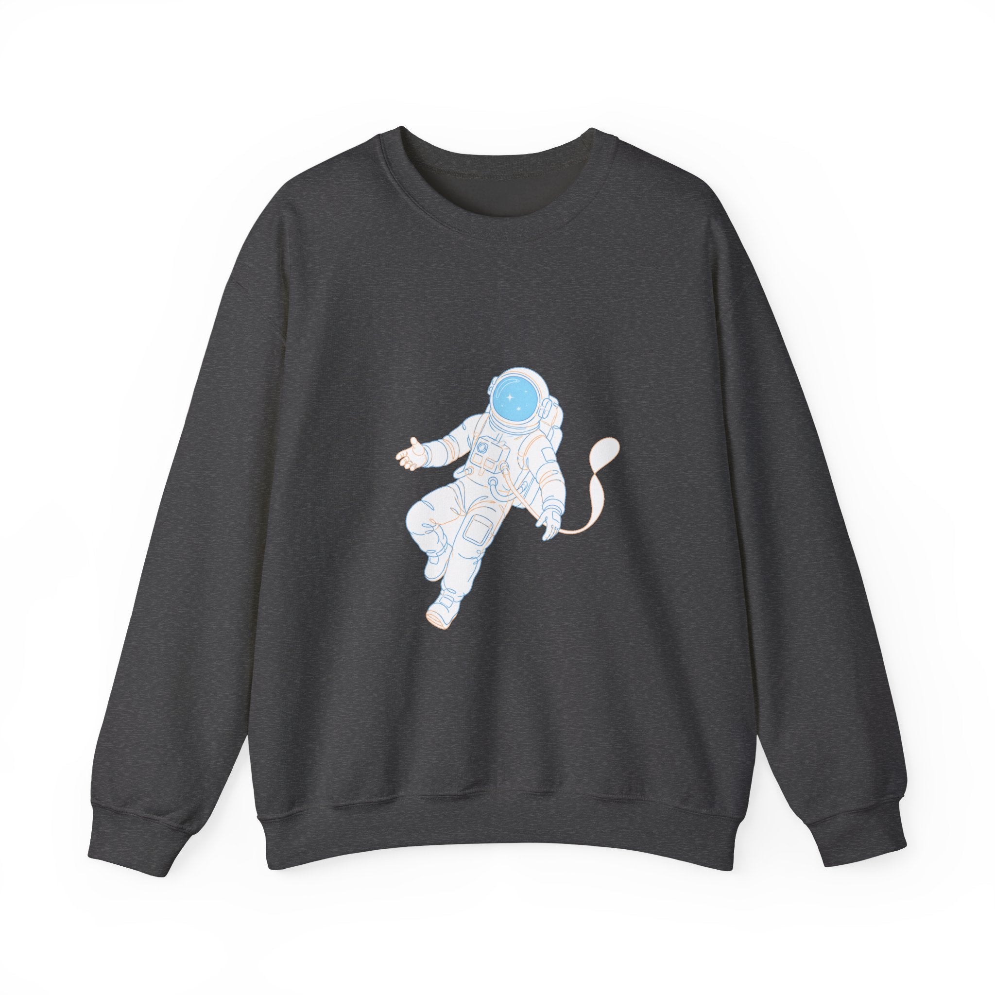 Matching Couple Sweatshirt - Astronaut & Planet Matching Couple Premium Fleece Sweatshirt Minimalist Art His Hers Christmas Gift - Design A