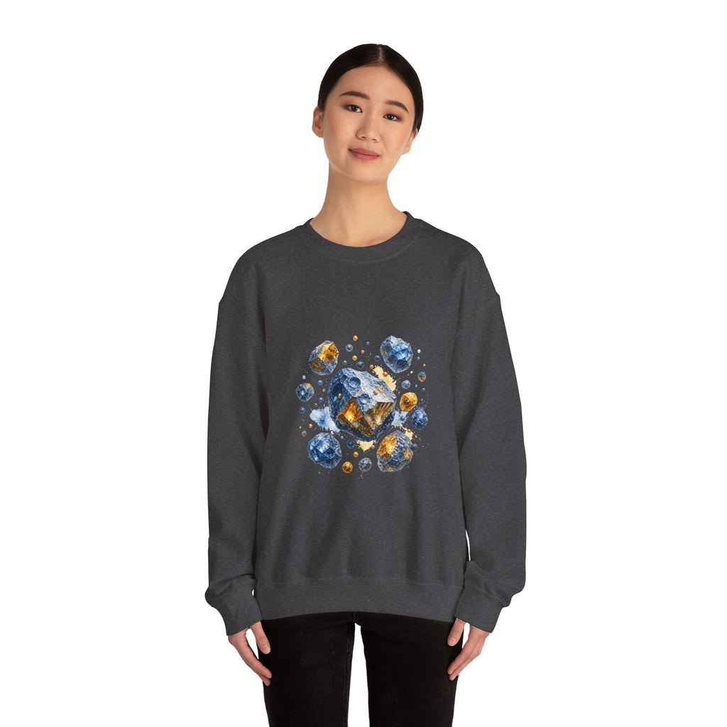 Matching Couple Sweatshirt - Comet & Asteroid Matching Couple Crewneck Sweatshirt Watercolor Art His Hers Engagement Gift - Design B