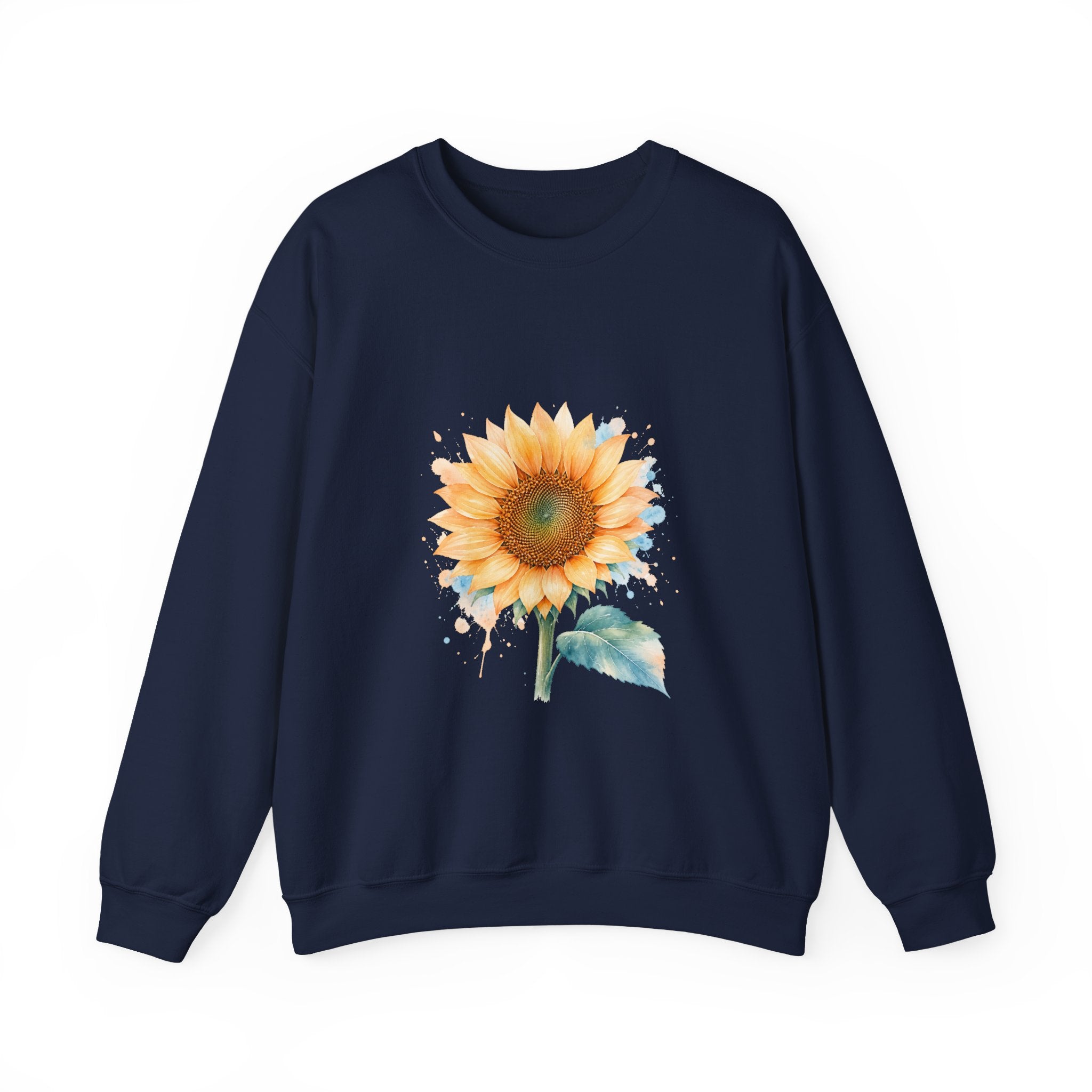 Matching Couple Sweatshirt - Sunflower & Moonflower Matching Couple Crewneck Sweatshirt Watercolor Art His Hers Engagement Gift - Design A