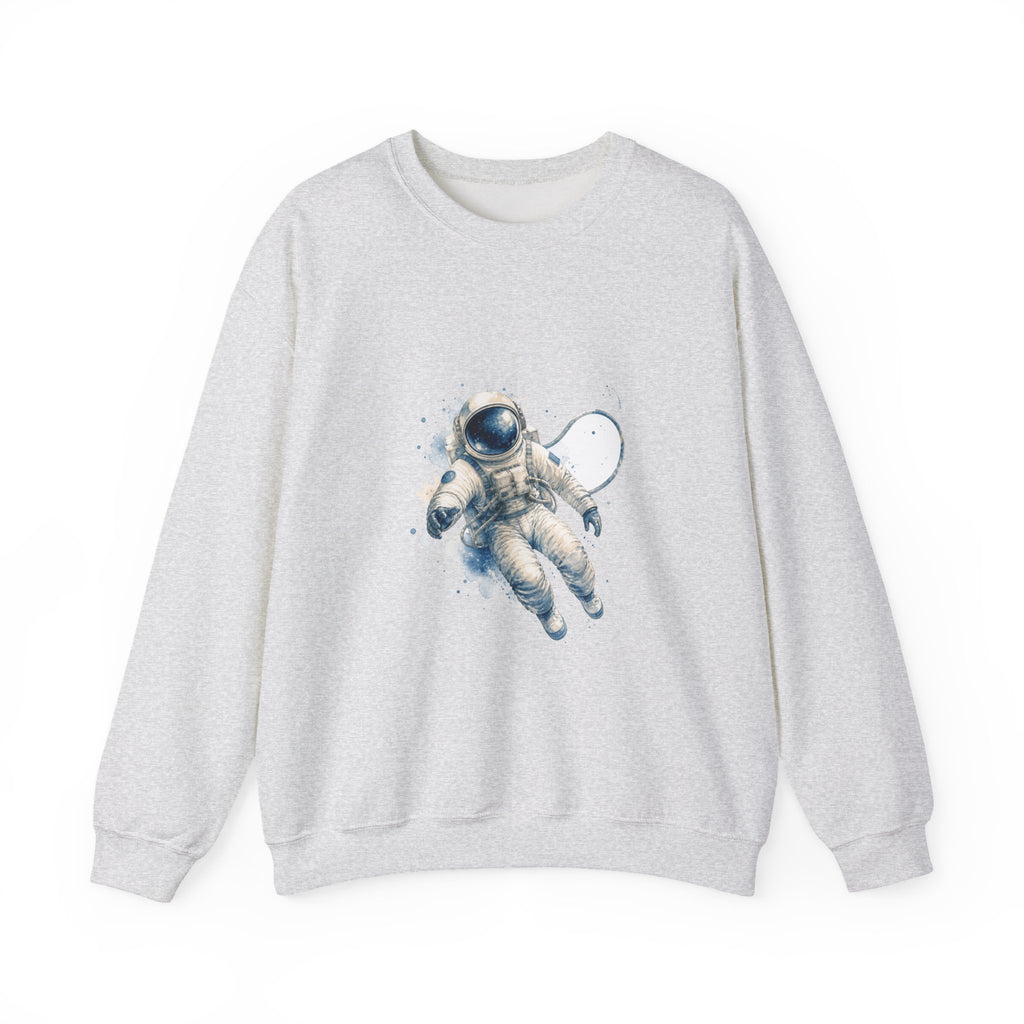 Matching Couple Sweatshirt - Astronaut & Planet Matching Couple Crewneck Sweatshirt Watercolor Art His Hers Engagement Gift - Design A