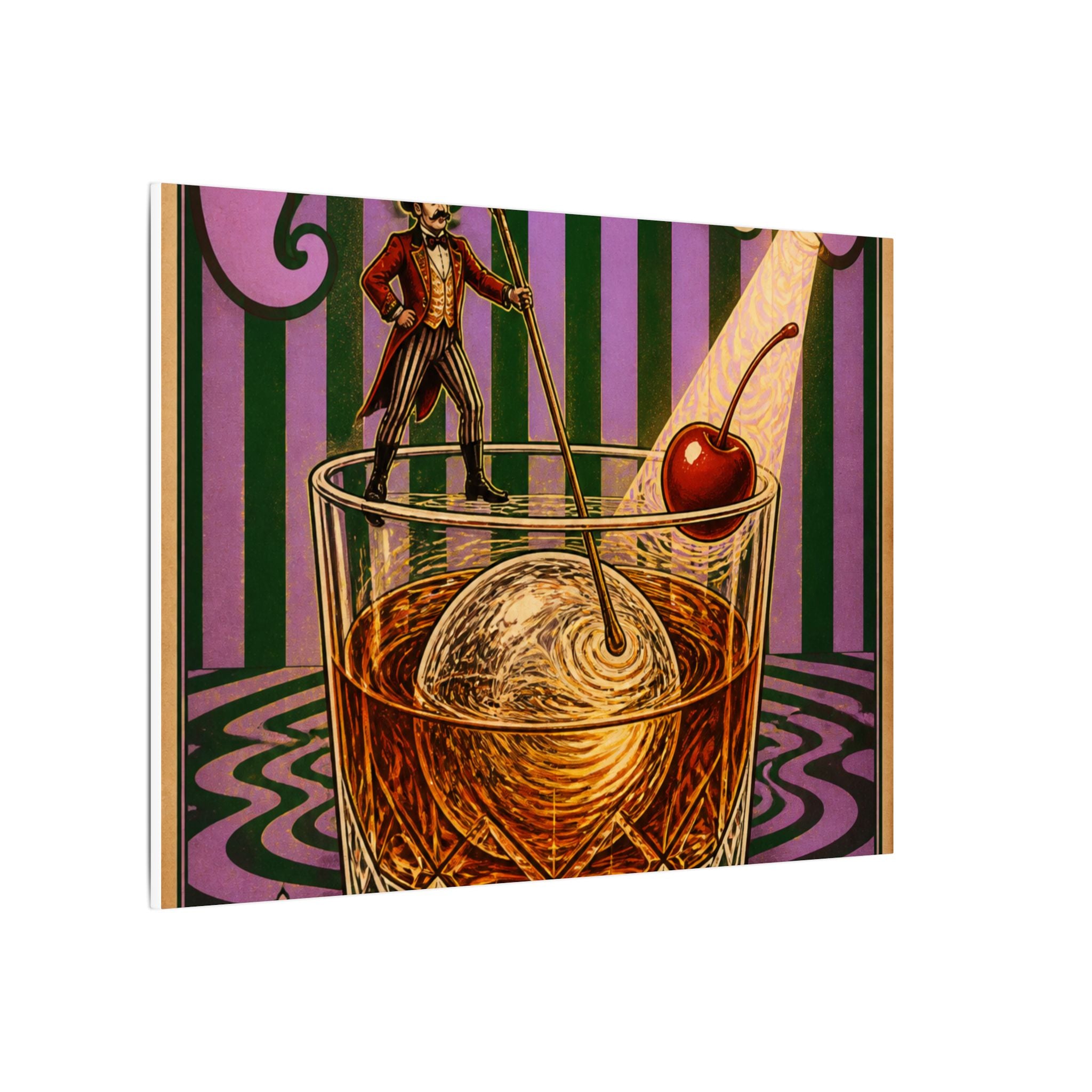Old Fashioned Ringmaster Wall Art Canvas 24×36 Psychedelic Dining Room Decor Maximalist Print