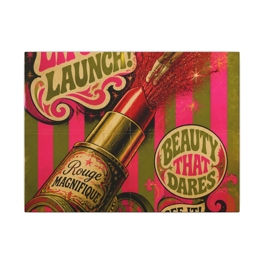 Lipstick Cannon Wall Art Canvas 16×20 Psychedelic Cafe Decor Maximalist Print