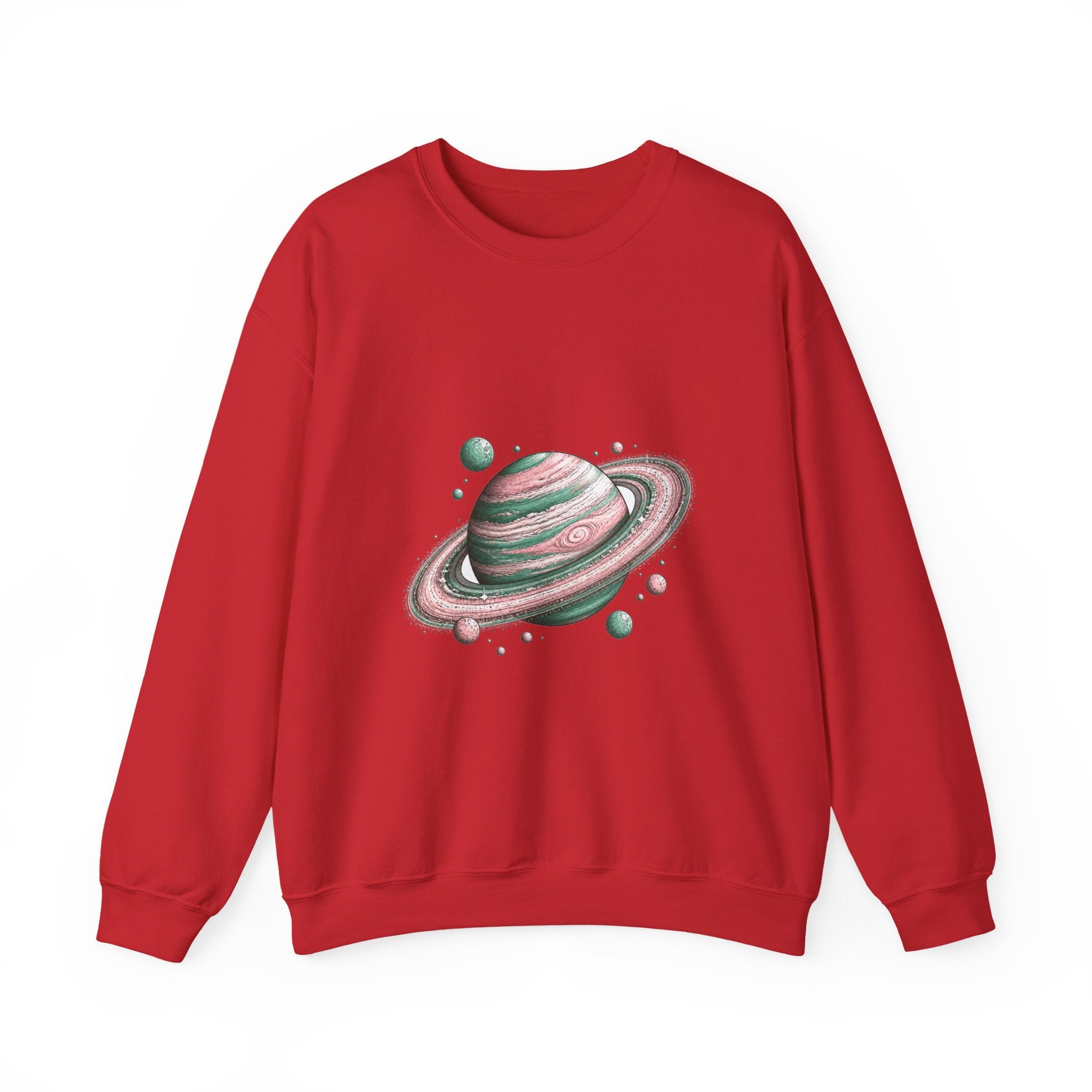 Matching Couple Sweatshirt - Astronaut & Planet Matching Couple Premium Fleece Sweatshirt Hand-Drawn Art His Hers Anniversary Gift - Design B
