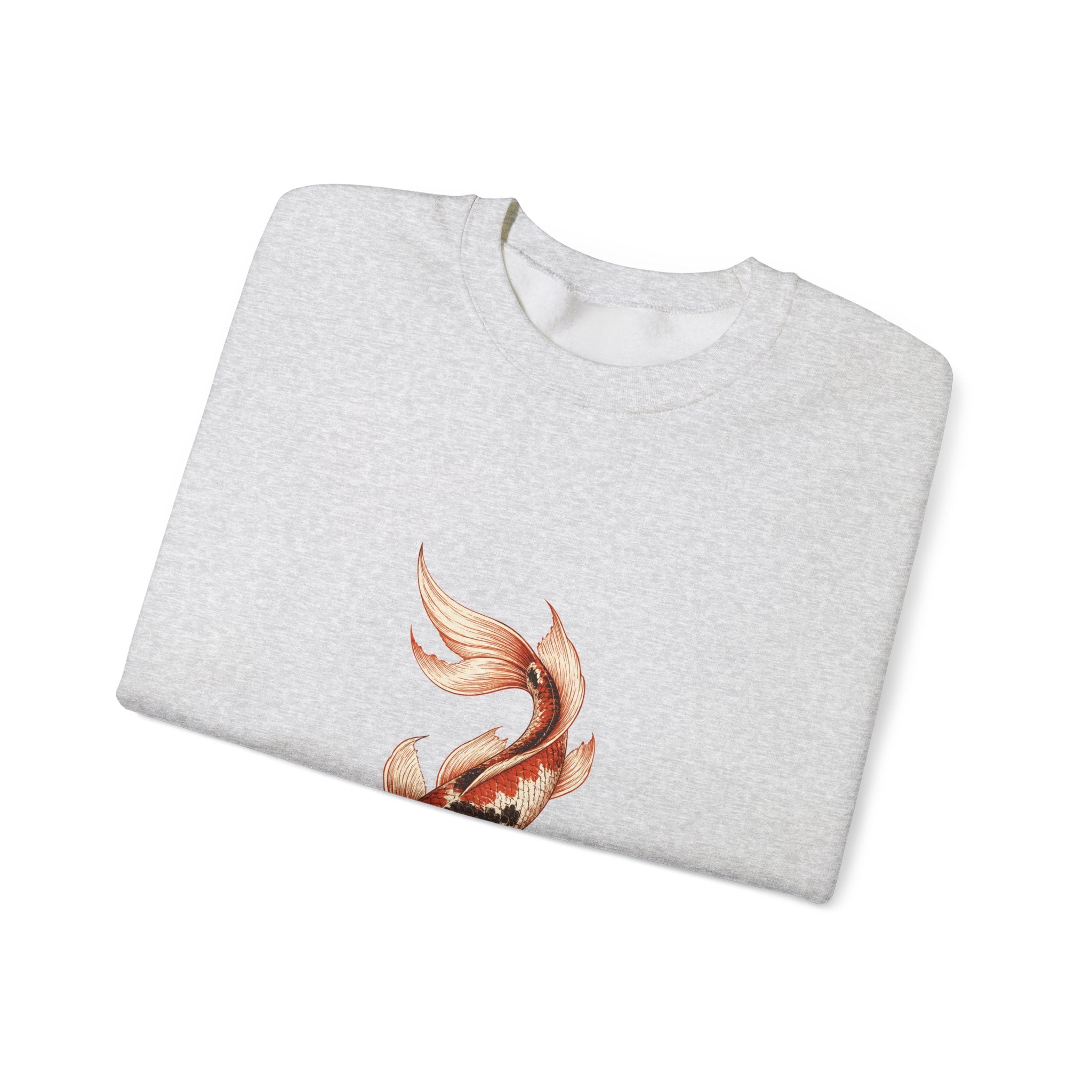 Matching Couple Sweatshirt - Koi Fish Yin Yang Matching Couple Comfort Colors Crew Hand-Drawn Art His Hers Anniversary Gift - Design B