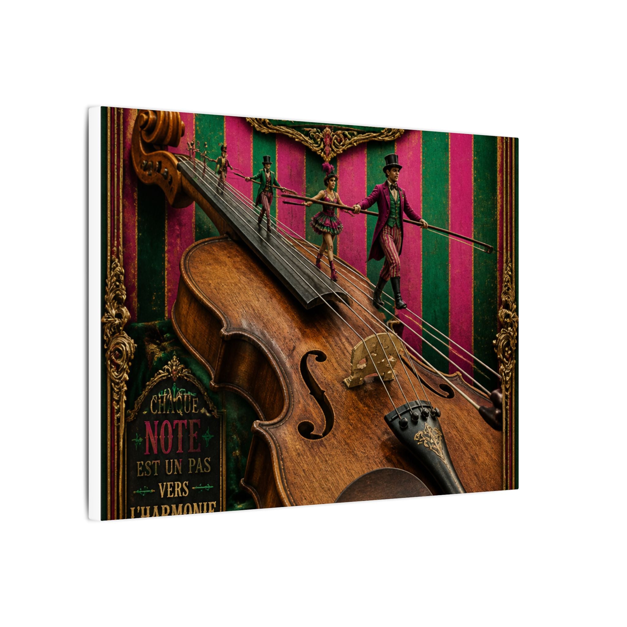 Violin Tightrope Bridge Wall Art Canvas 16×20 Baroque Home Office Decor Maximalist Print