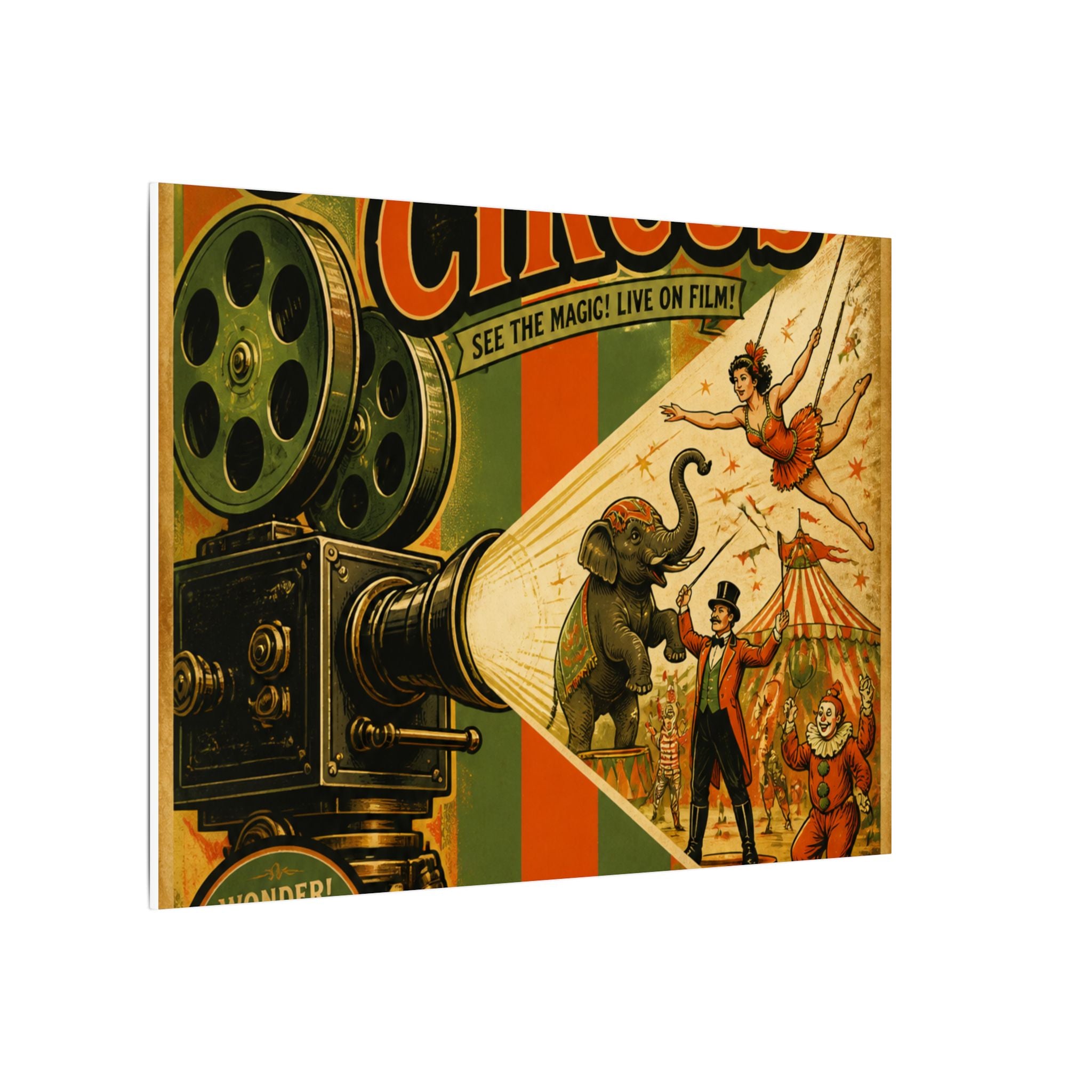 Film Camera Projector Show Wall Art Canvas 16×20 Vintage Circus Kitchen Decor Maximalist Print