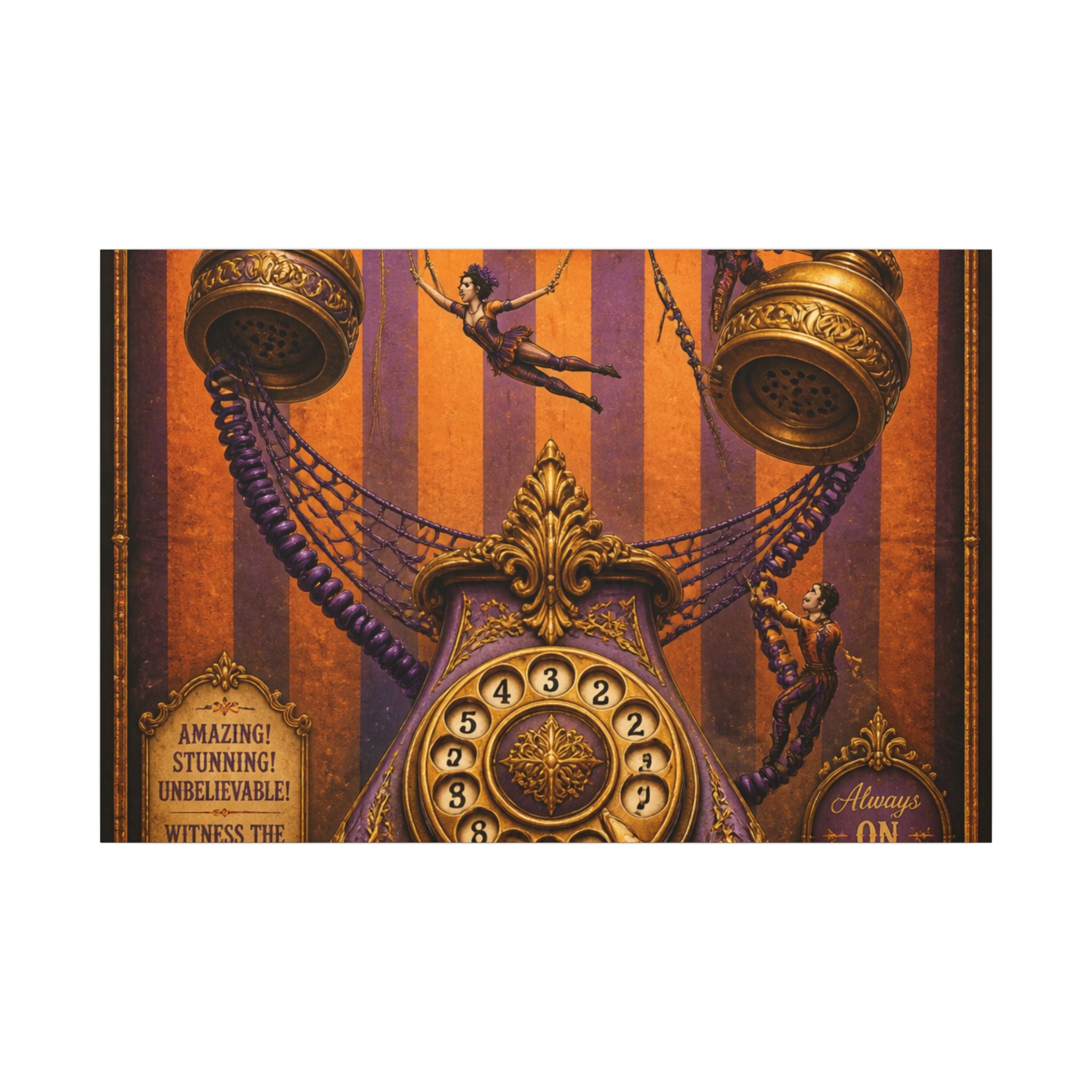 Vintage Telephone Booth Wall Art Canvas 16×20 Baroque Home Office Decor Maximalist Print