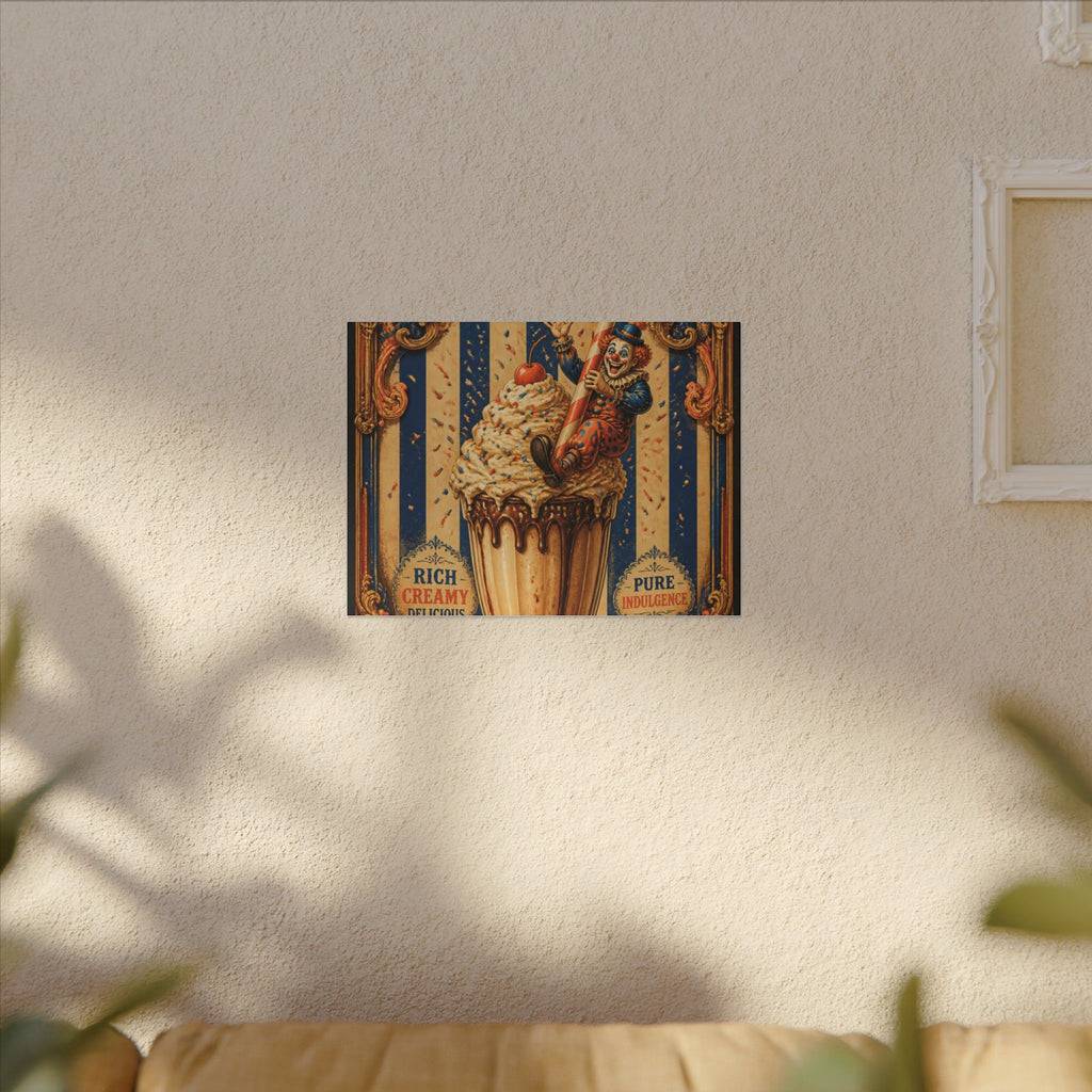 Milkshake Slide Clown Wall Art Canvas 16×20 Baroque Home Office Decor Maximalist Print