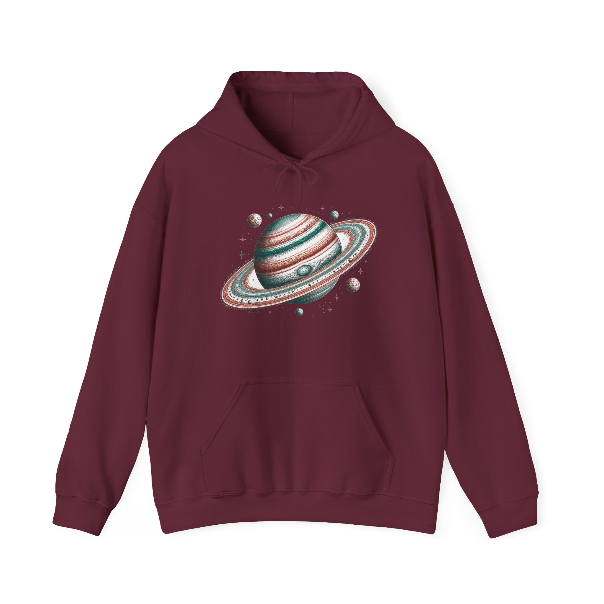 Matching Couple Sweatshirt - Astronaut & Planet Matching Couple Hooded Sweatshirt Hand-Drawn Art His Hers Best Friend Gift - Design B