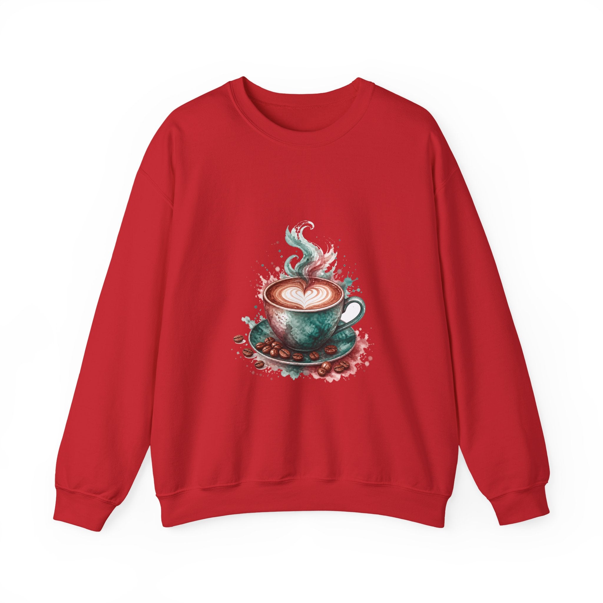 Matching Couple Sweatshirt - Coffee & Tea Matching Couple Comfort Colors Crew Watercolor Art His Hers Birthday Gift - Design A