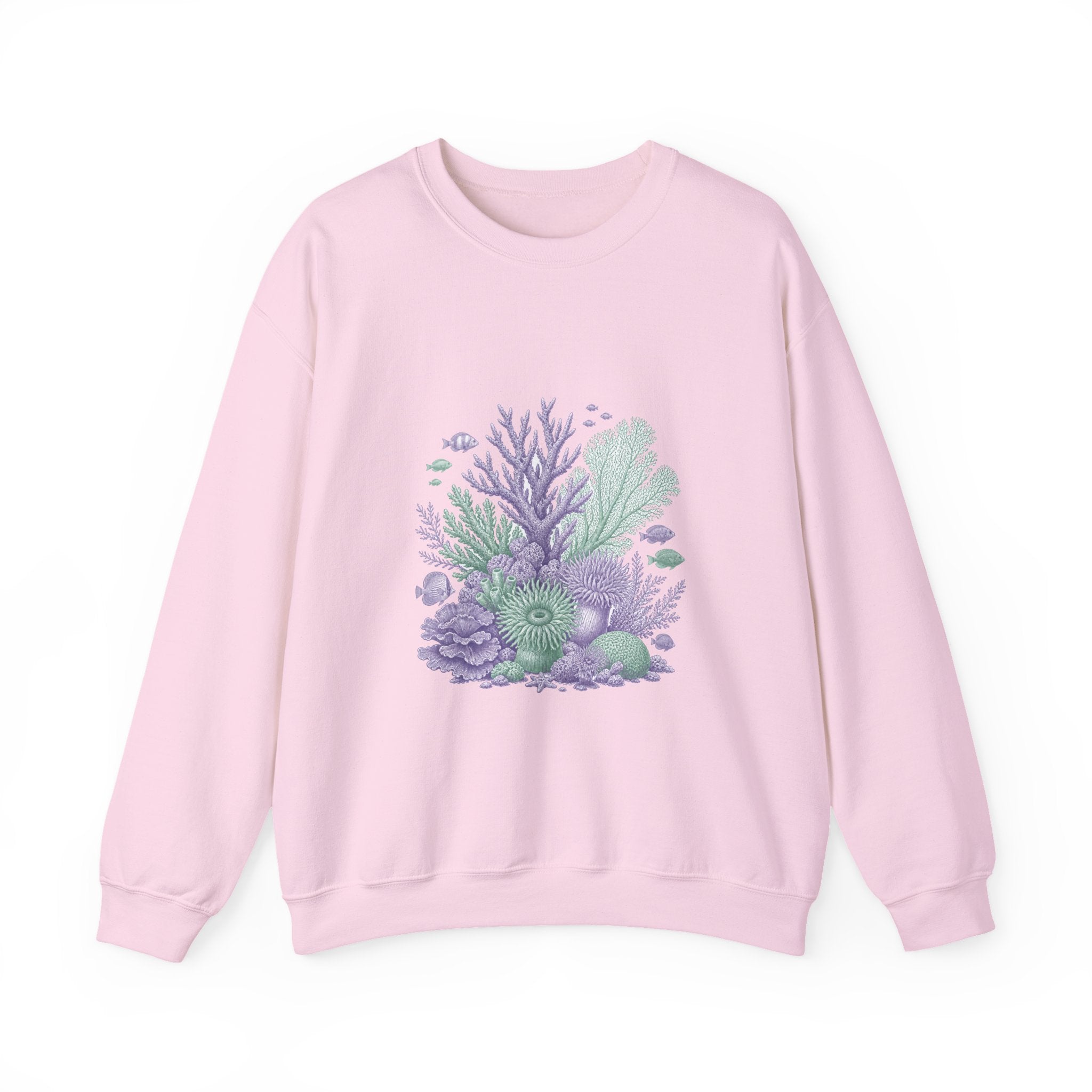 Matching Couple Sweatshirt - Coral Reef & Deep Sea Matching Couple Comfort Colors Crew Vintage Art His Hers Honeymoon Gift - Design A