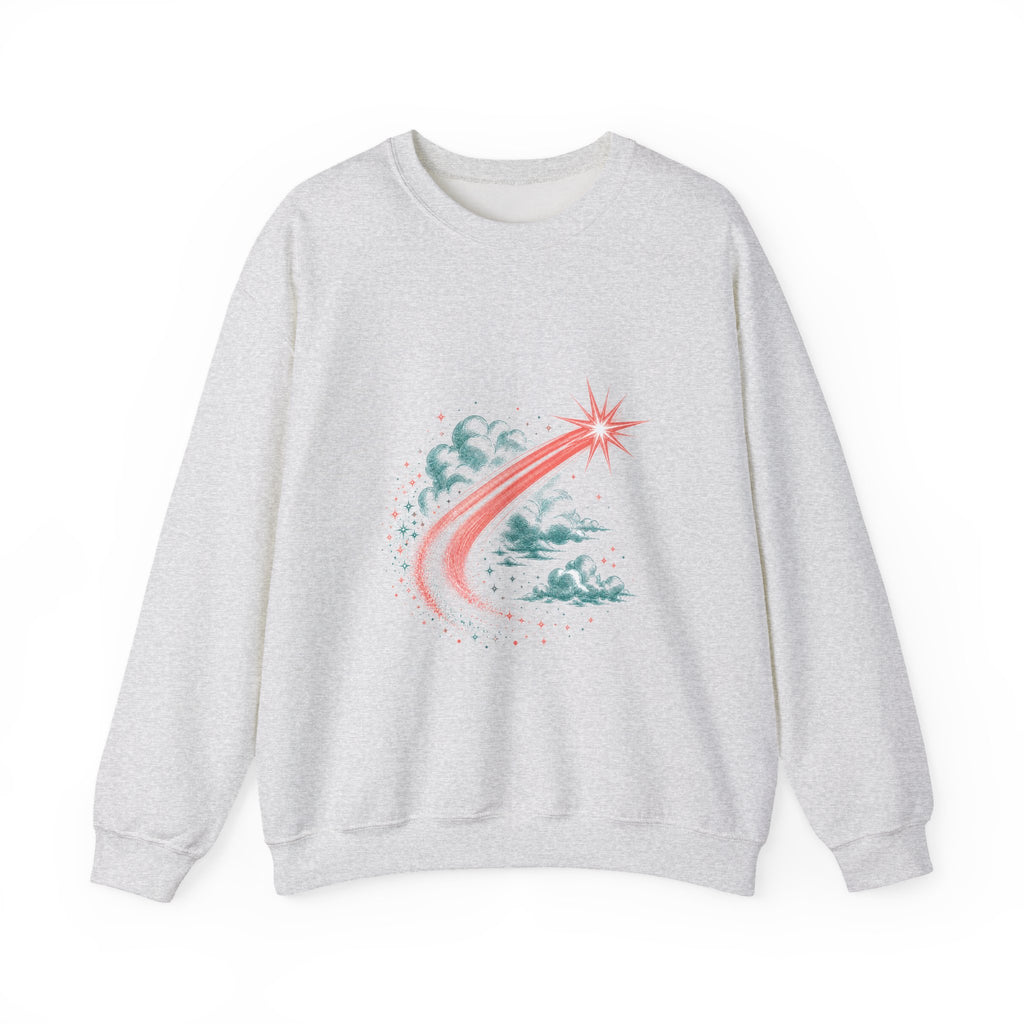 Matching Couple Sweatshirt - Shooting Star & North Star Matching Couple Premium Fleece Sweatshirt Vintage Art His Hers Honeymoon Gift - Design A