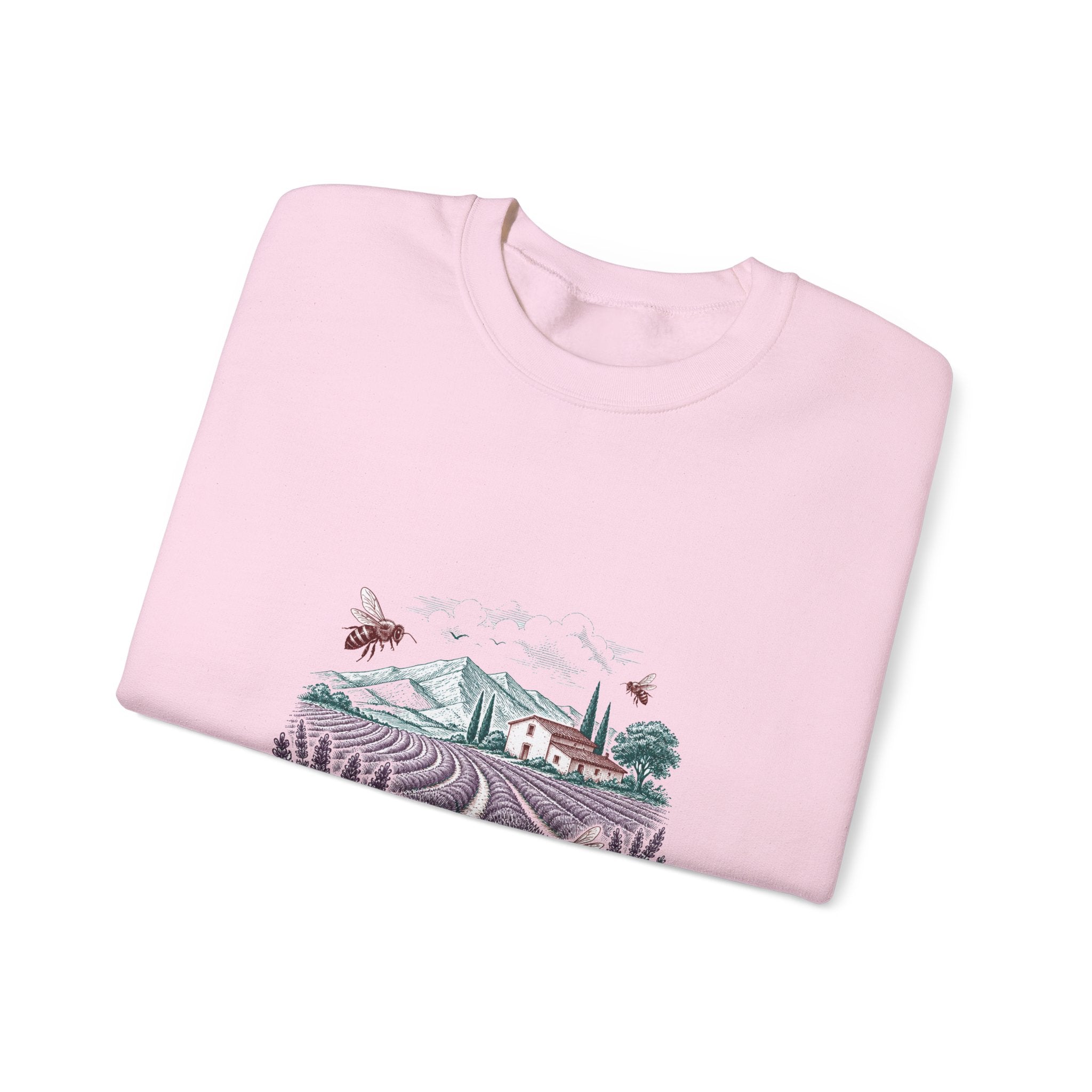 Matching Couple Sweatshirt - Lavender Fields & Canyon Matching Couple Crewneck Sweatshirt Hand-Drawn Art His Hers Best Friend Gift - Design A