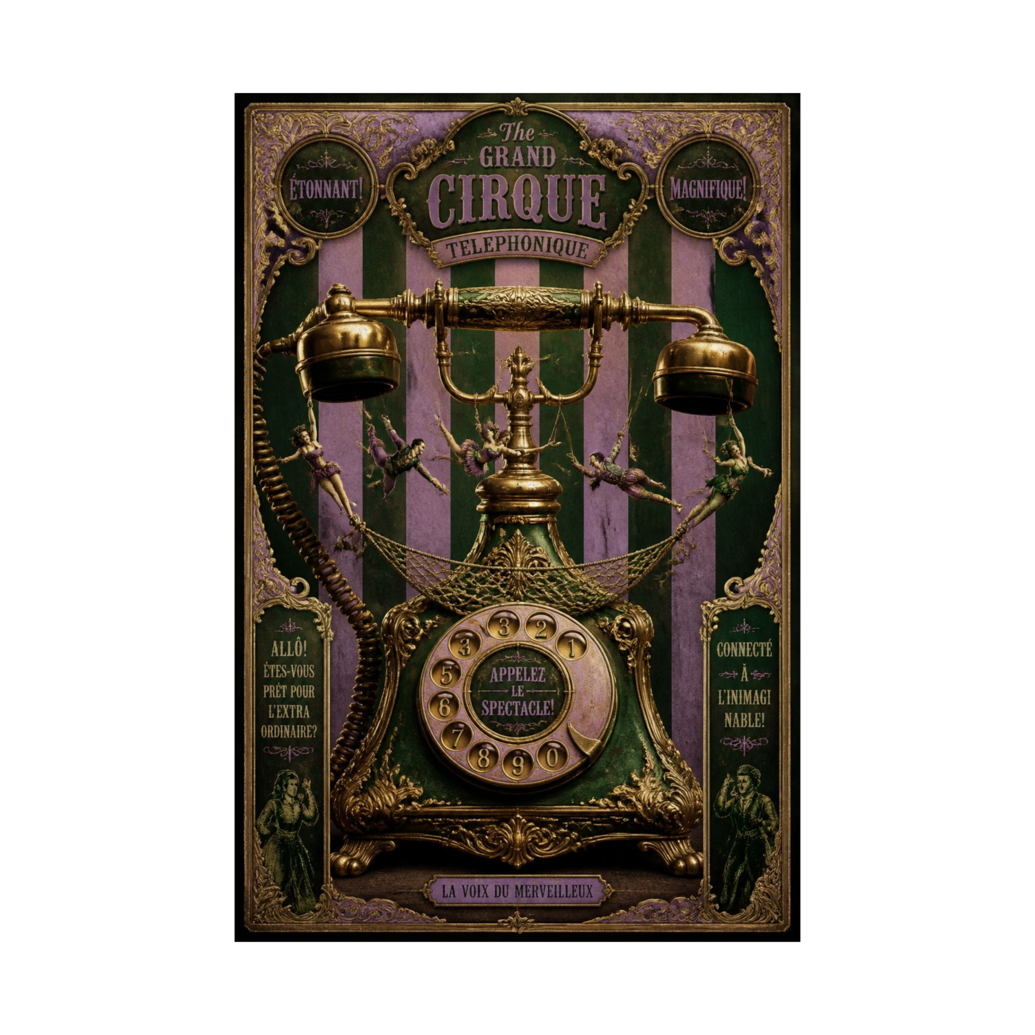 Vintage Telephone Booth Wall Art Poster 24×36 Baroque Studio Decor Maximalist Print