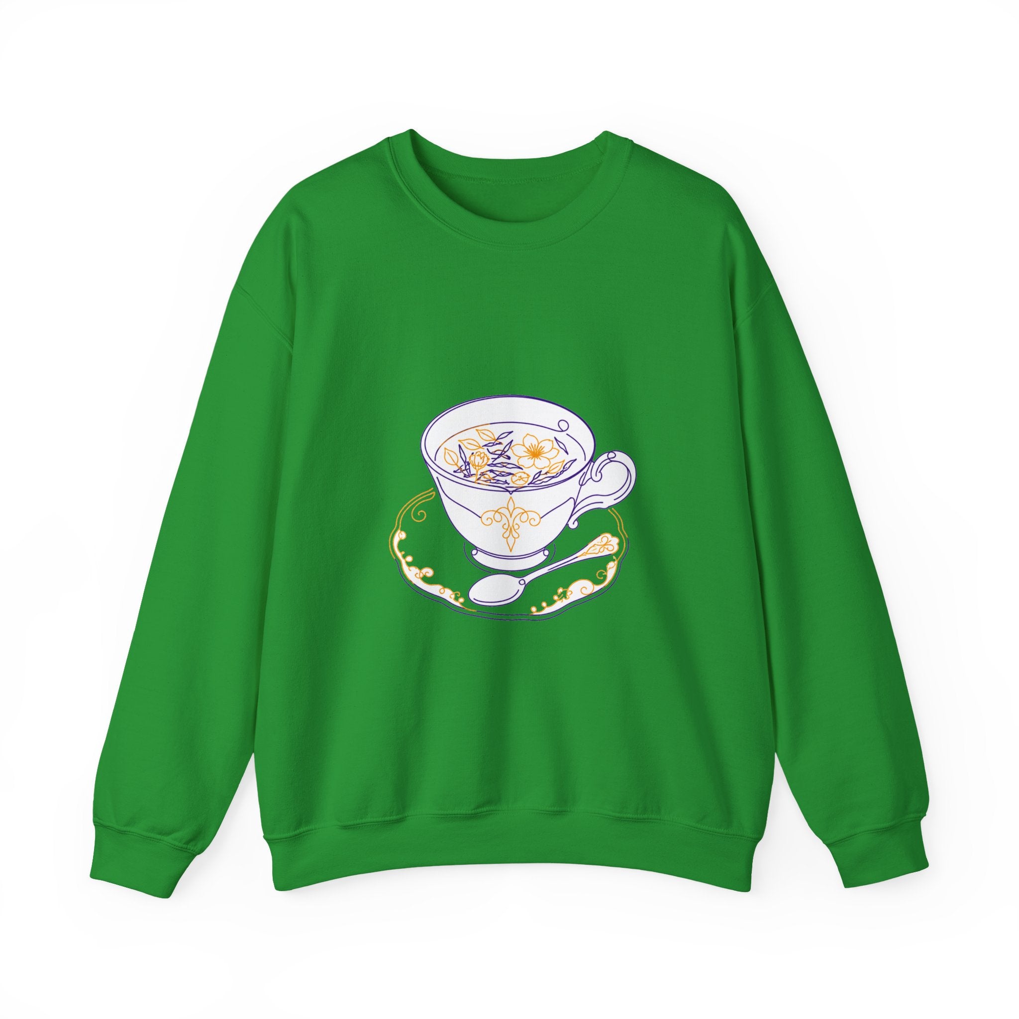 Matching Couple Sweatshirt - Coffee & Tea Matching Couple Crewneck Sweatshirt Minimalist Art His Hers Valentine Gift - Design B