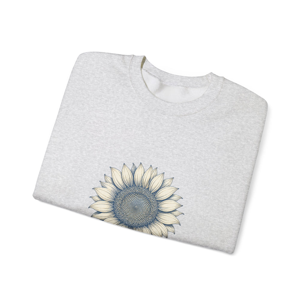 Matching Couple Sweatshirt - Sunflower & Moonflower Matching Couple Comfort Colors Crew Hand-Drawn Art His Hers Anniversary Gift - Design A