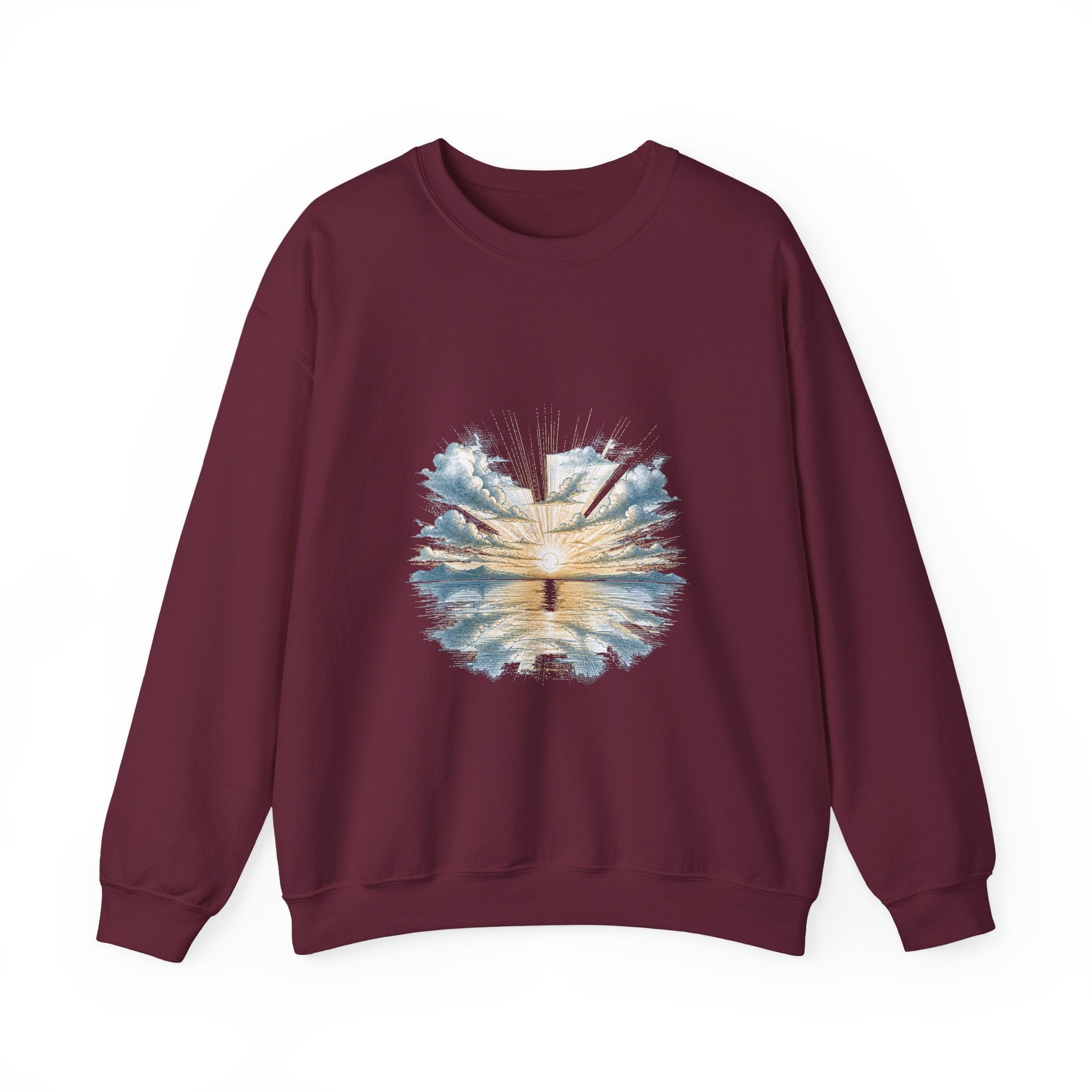 Matching Couple Sweatshirt - Sunrise & Sunset Matching Couple Comfort Colors Crew Hand-Drawn Art His Hers Anniversary Gift - Design A