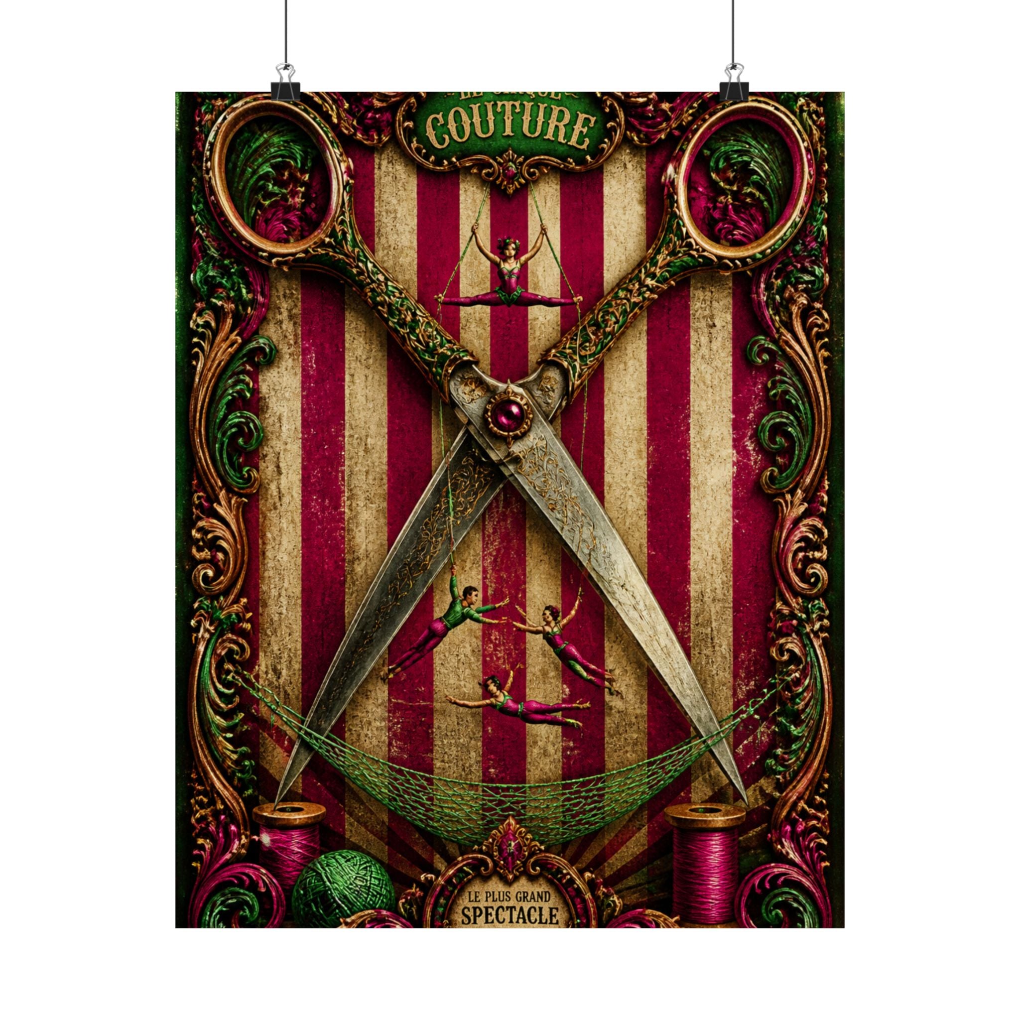 Giant Scissors Trapeze Wall Art Poster 18×24 Baroque Home Office Decor Maximalist Print