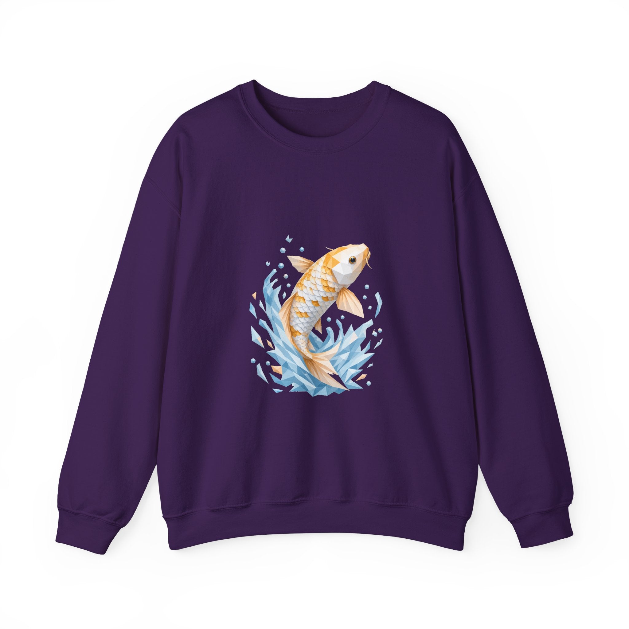 Matching Couple Sweatshirt - Koi Fish Yin Yang Matching Couple Premium Fleece Sweatshirt Geometric Art His Hers Love Gift - Design A